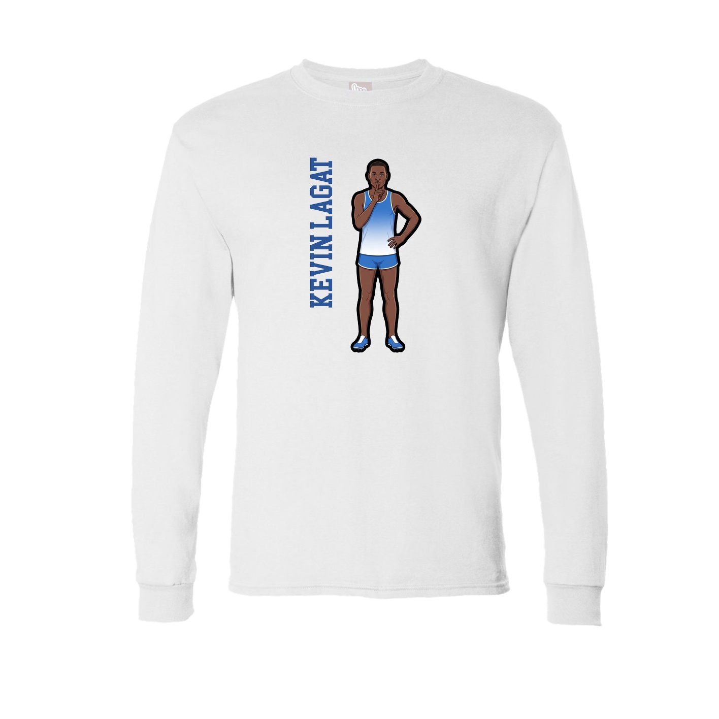 Long Sleeve Tee — Name Vertical in White
