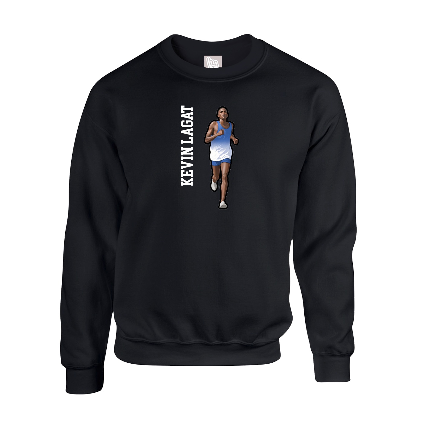Fleece Crew — Name Vertical in Black