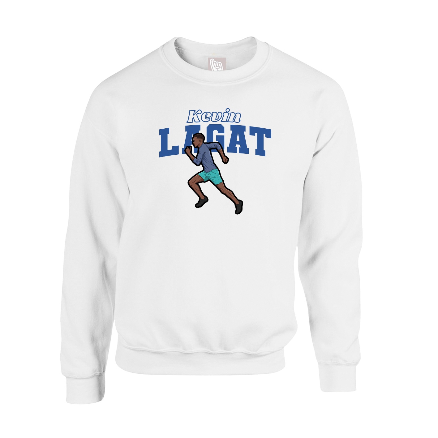 Fleece Crew — Name Arch in White