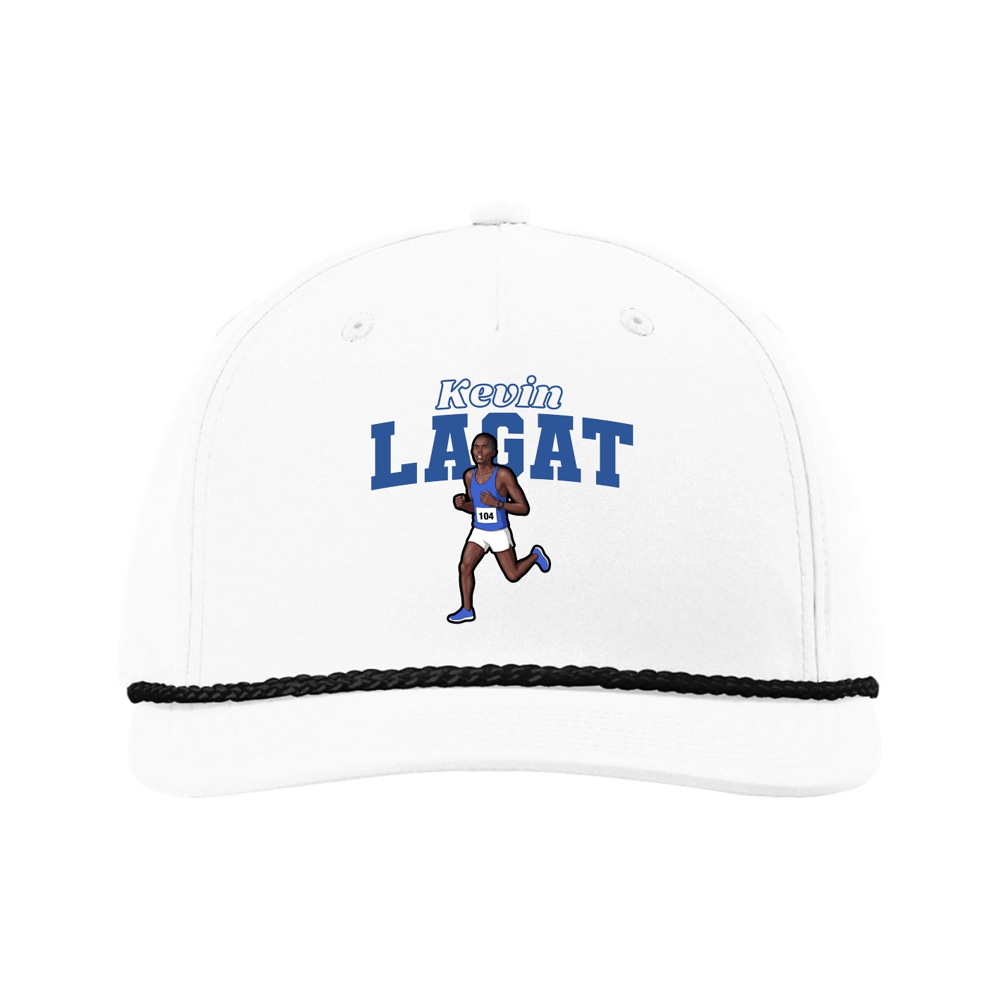 Five-Panel Classic Rope Cap — Name Arch in White
