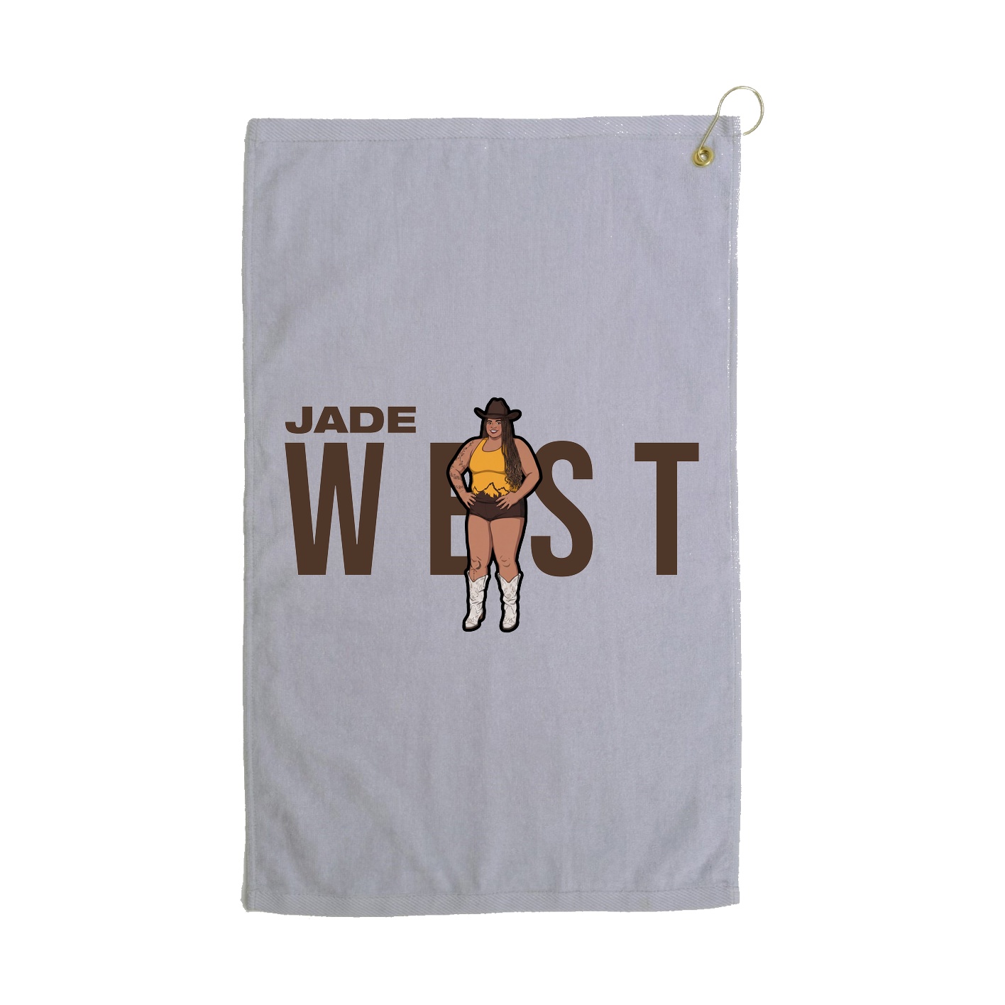 Golf Towel — Player Name in Grey
