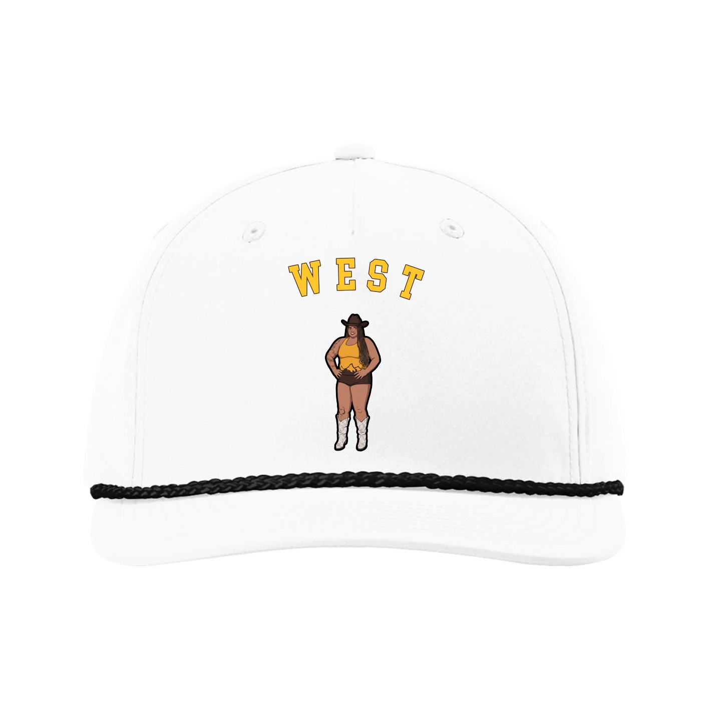 Five-Panel Classic Rope Cap — Shirsey Arch in White