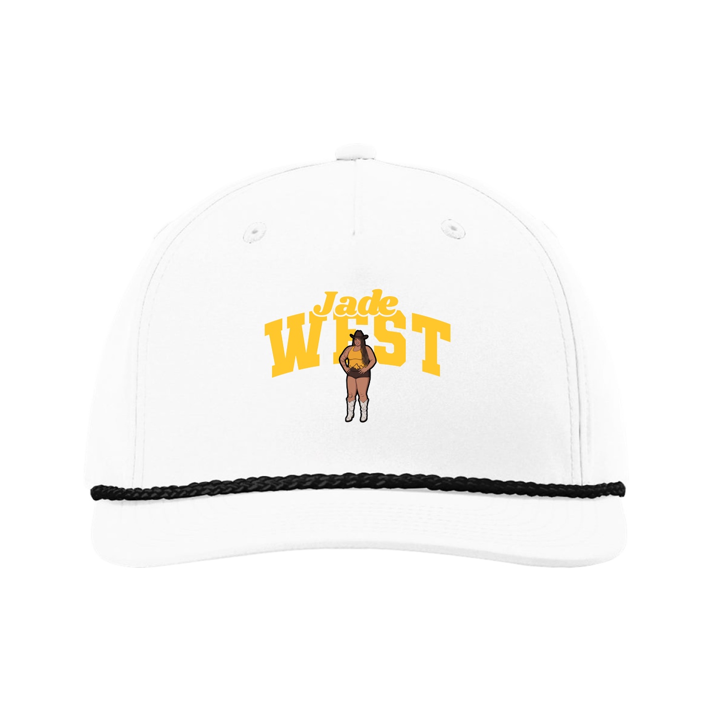 Five-Panel Classic Rope Cap — Signature Arch in White