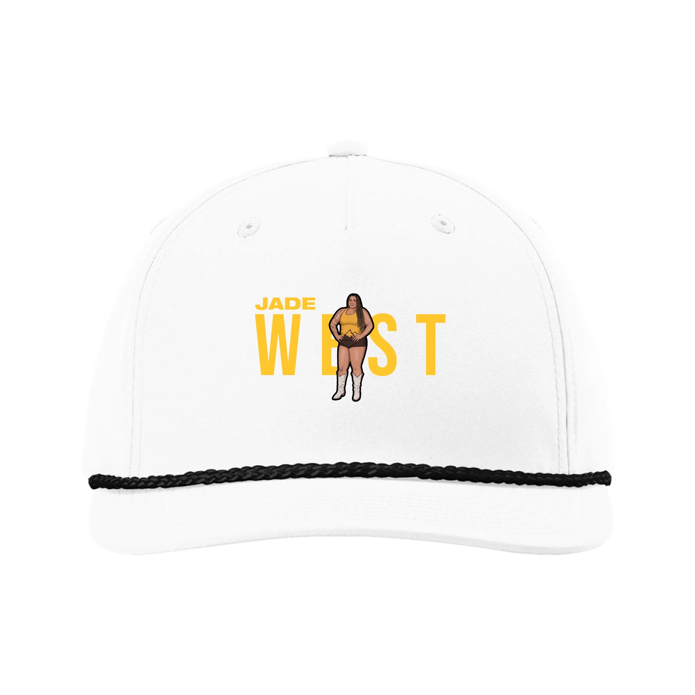 Five-Panel Classic Rope Cap — Player Name in White