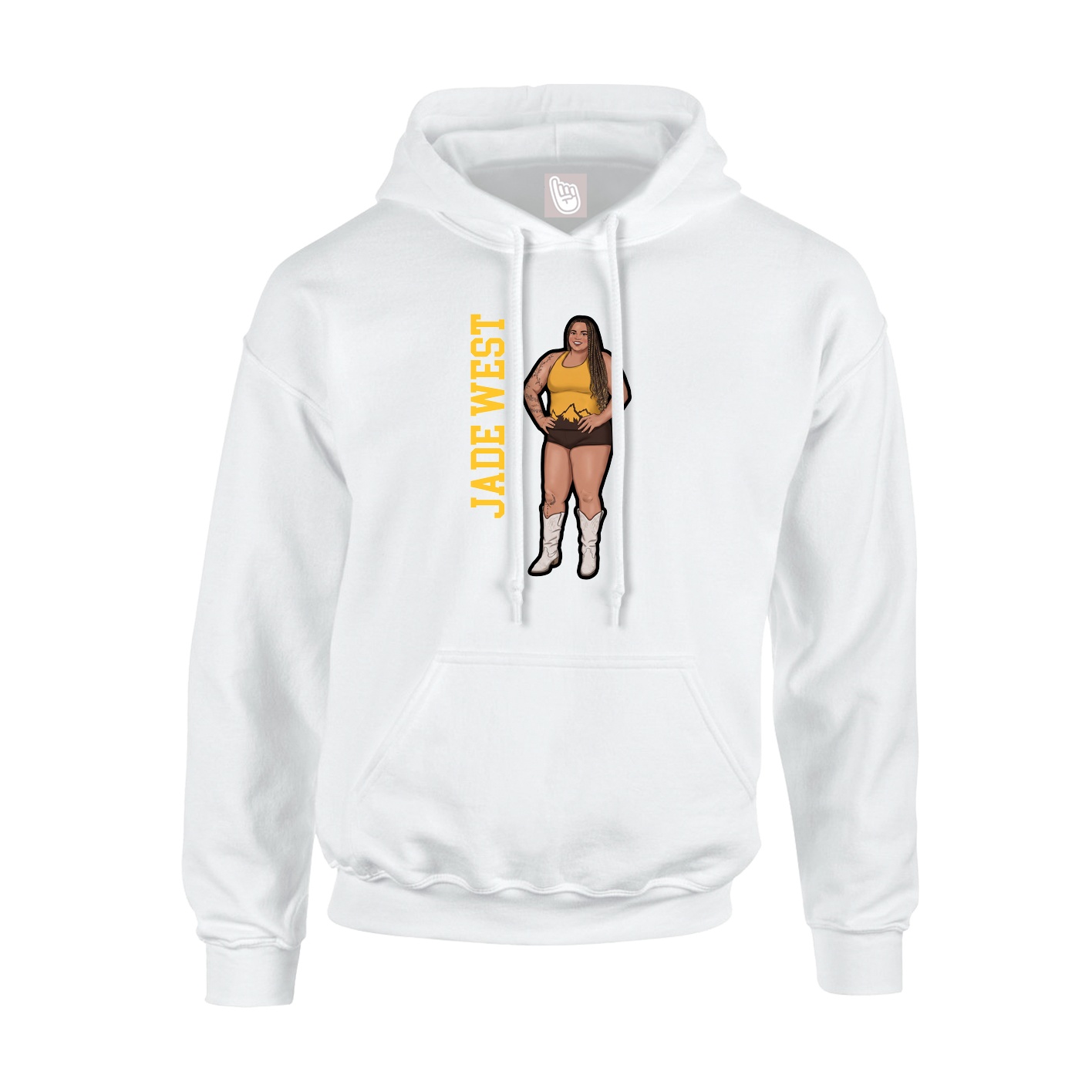 Youth Hoodie — Name Vertical in White