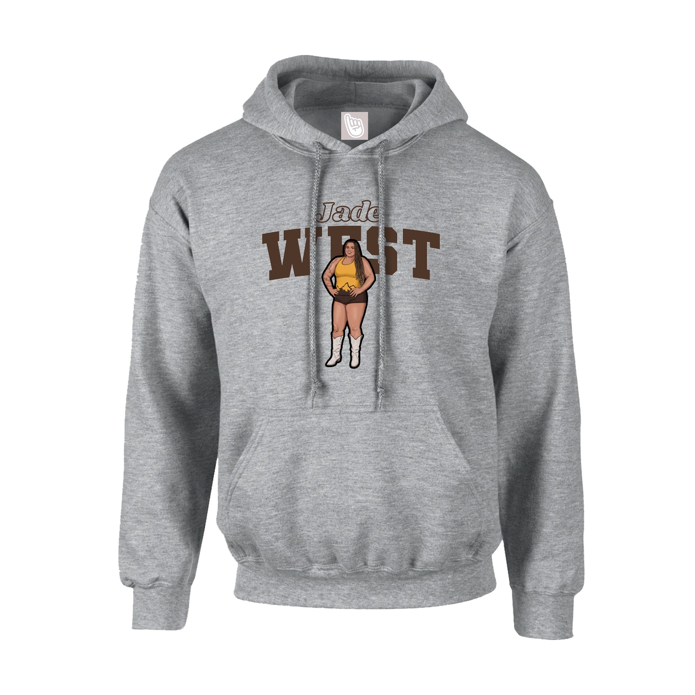 Hoodie — Name Arch in Grey