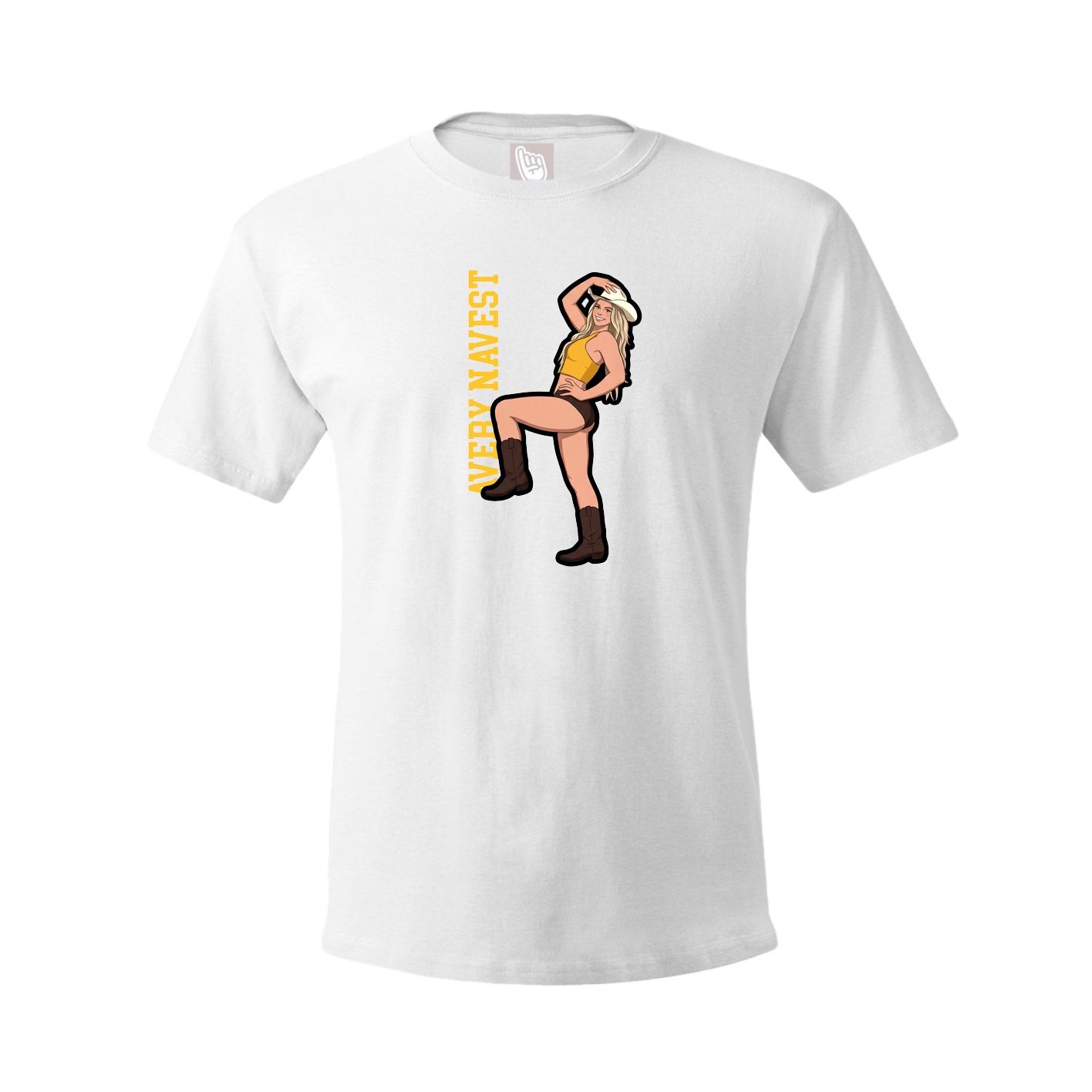 Youth Tee — Name Vertical in White