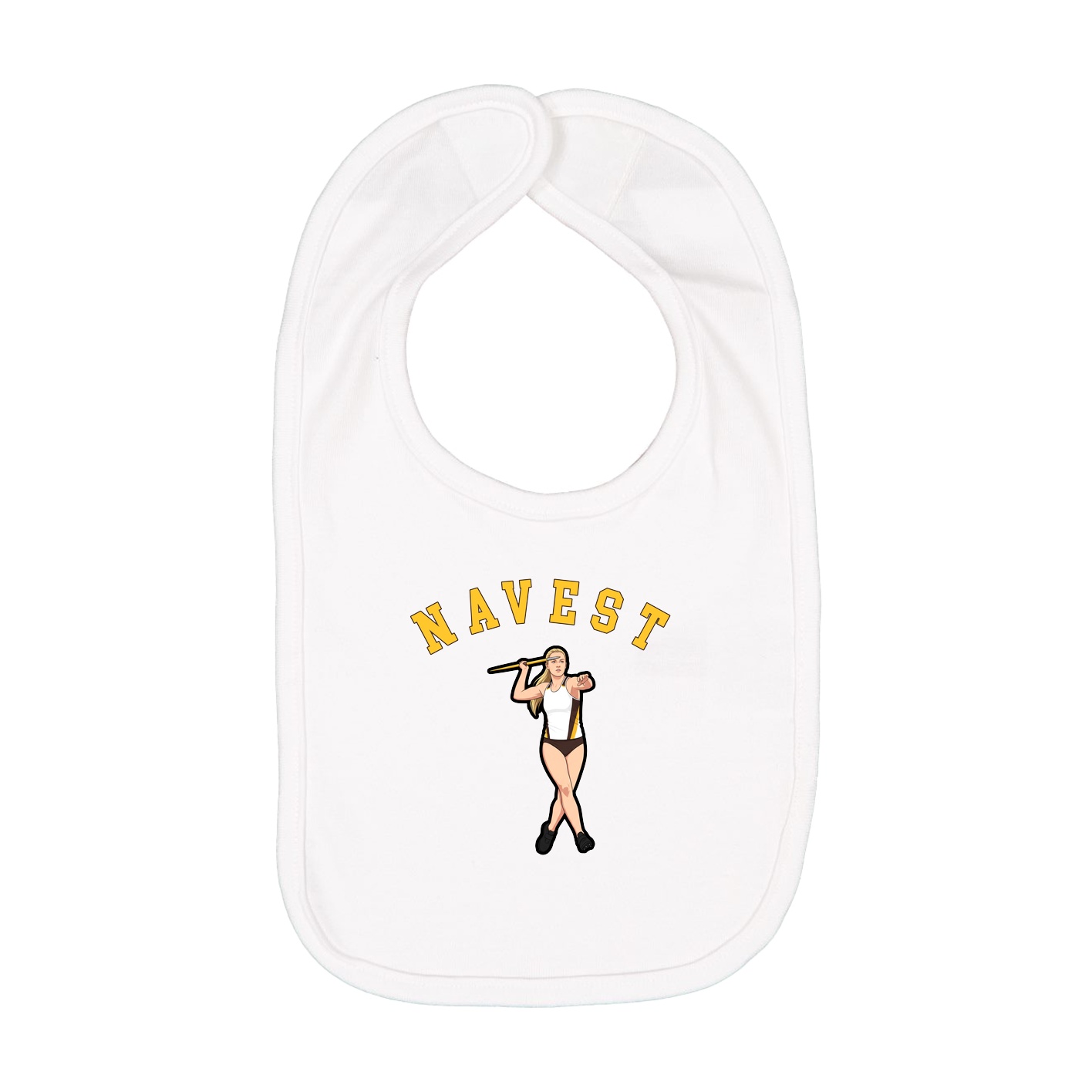 Infant Bib — Shirsey Arch in White