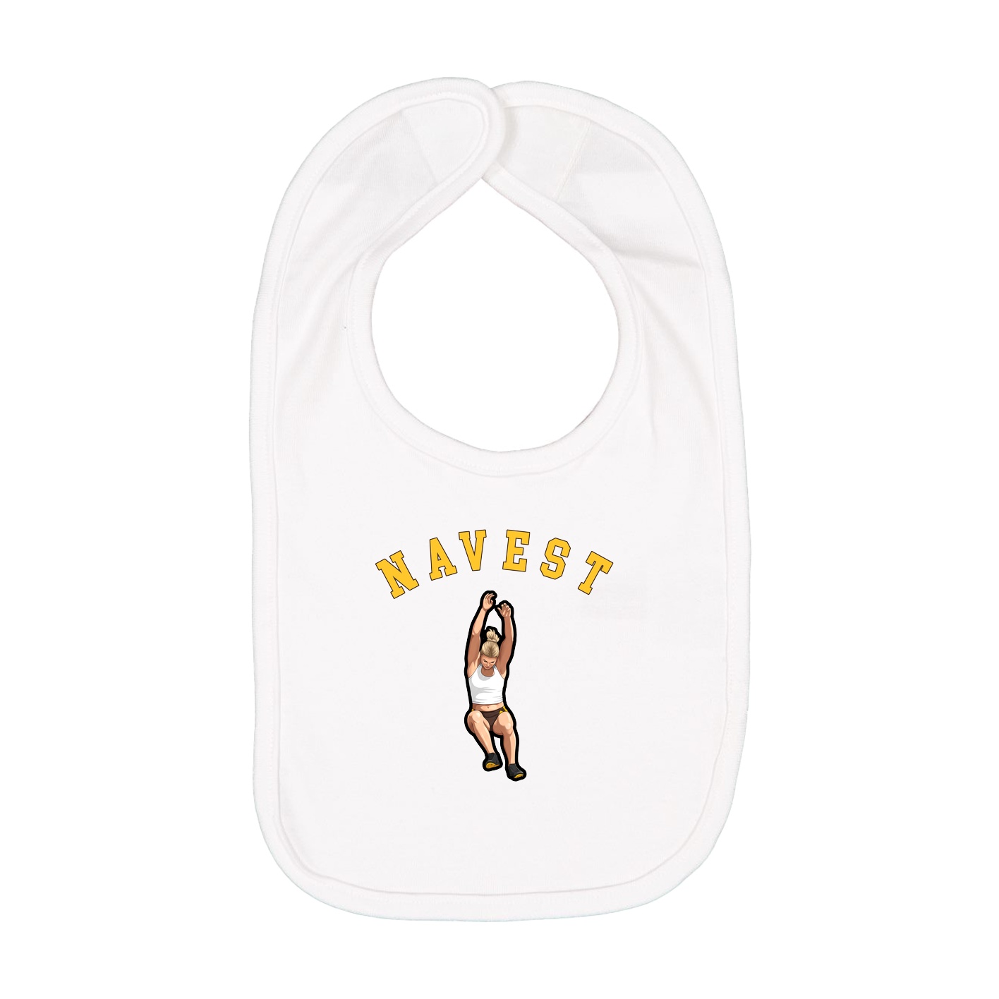 Infant Bib — Shirsey Arch in White