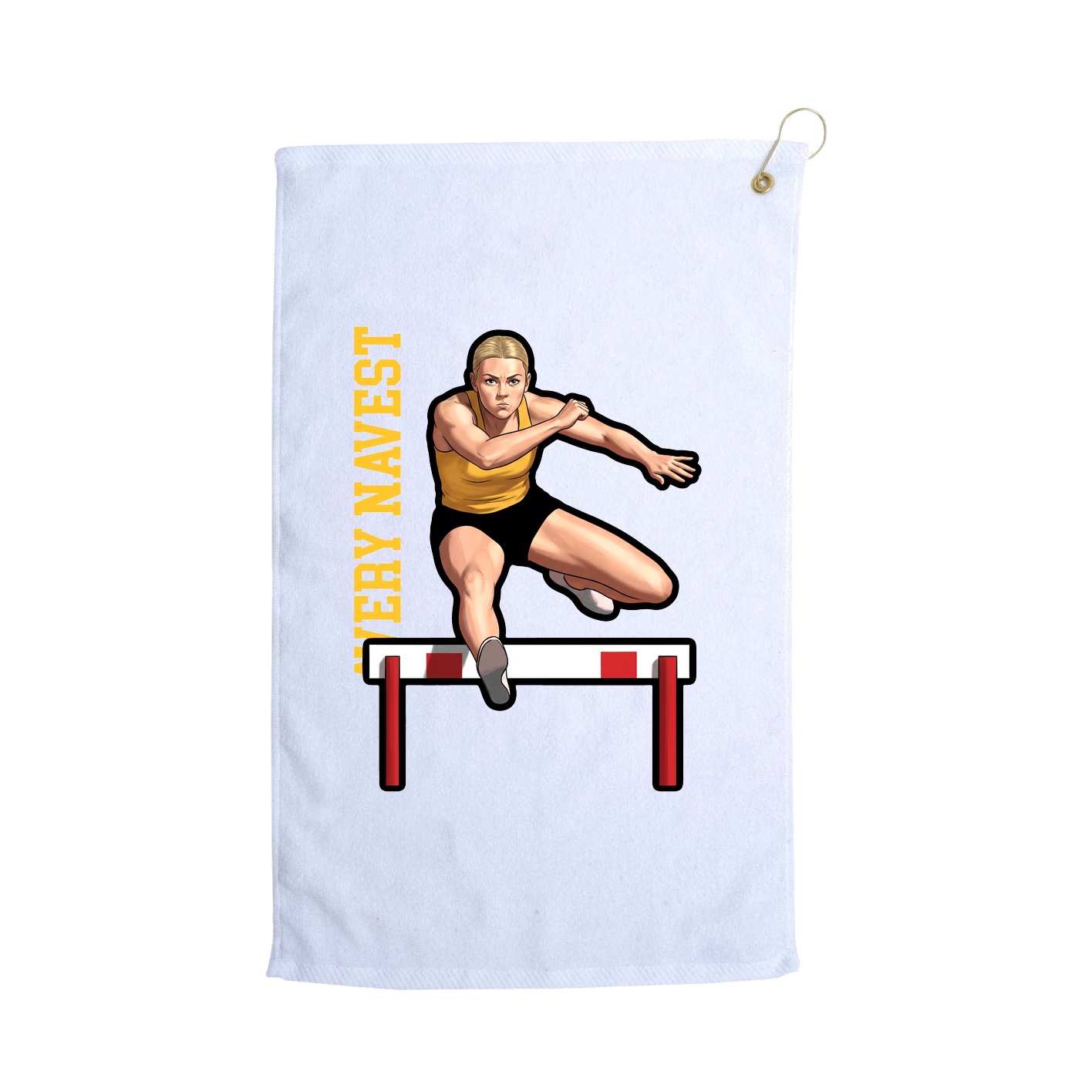 Golf Towel — Name Vertical in White