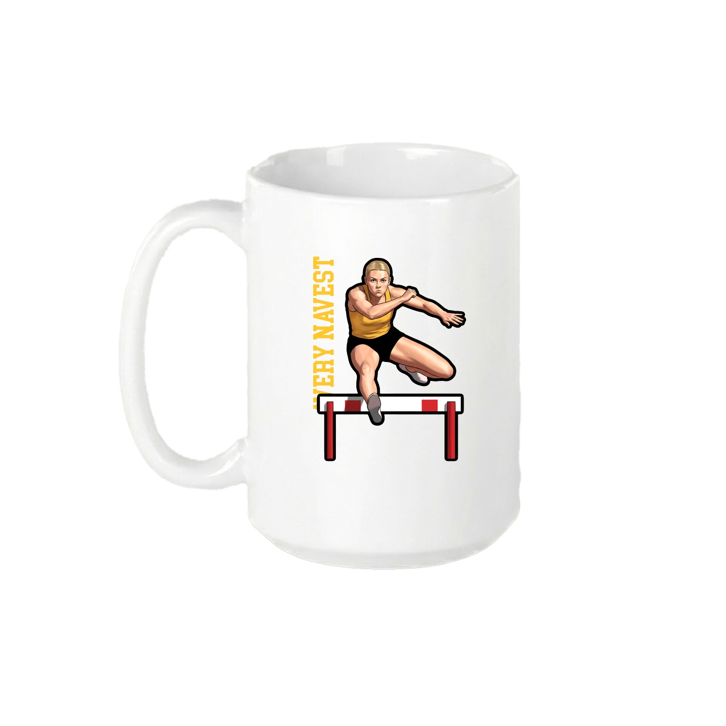 15oz Coffee Mug — Name Vertical in White