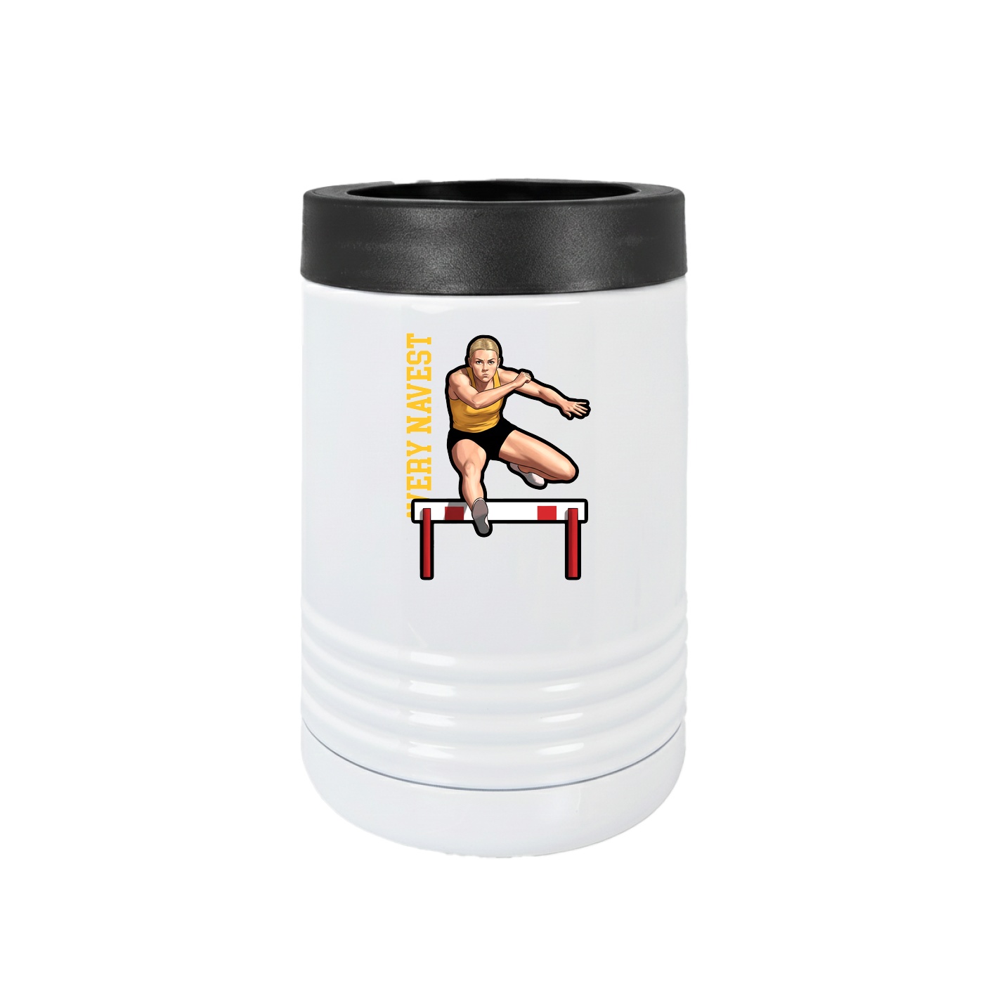 Beverage Holder — Name Vertical in White
