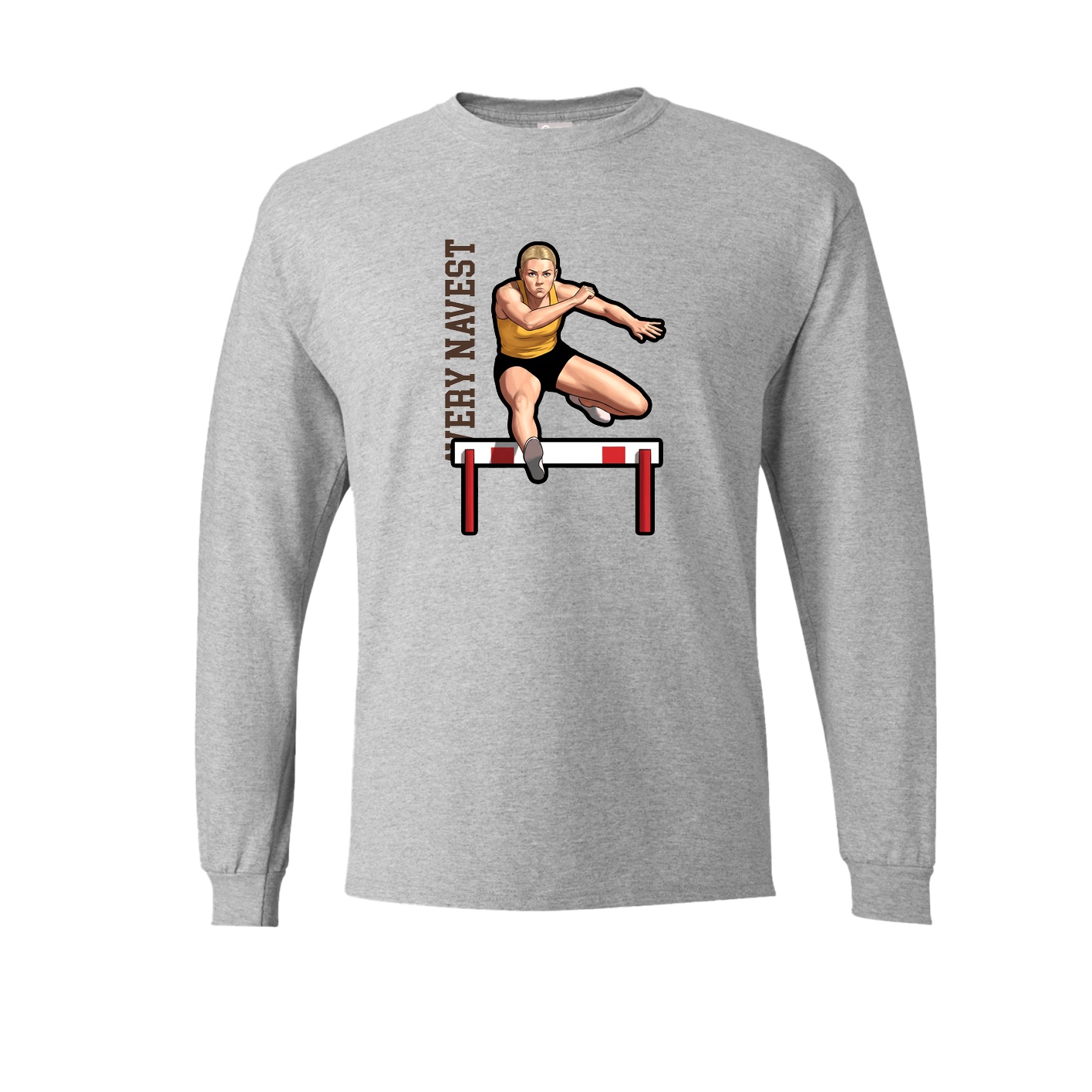 Long Sleeve Tee — Name Vertical in Grey