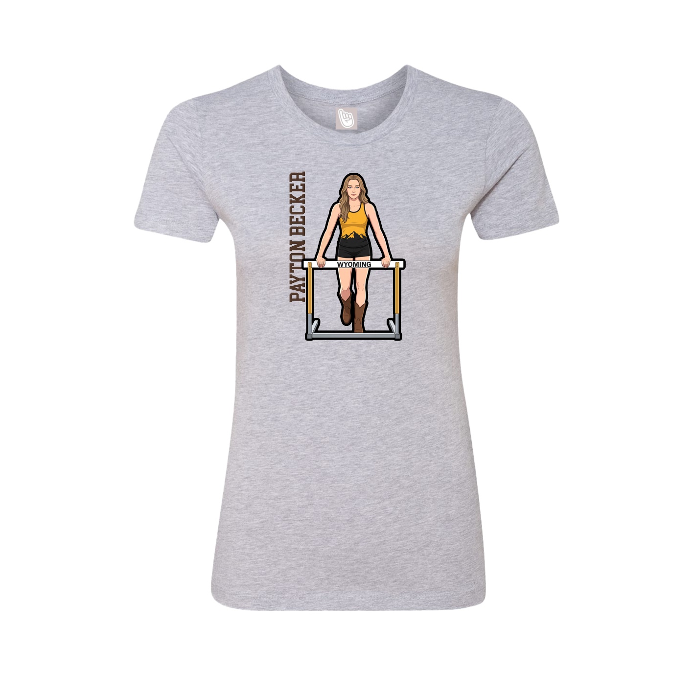 Womens Tee — Name Vertical in Grey