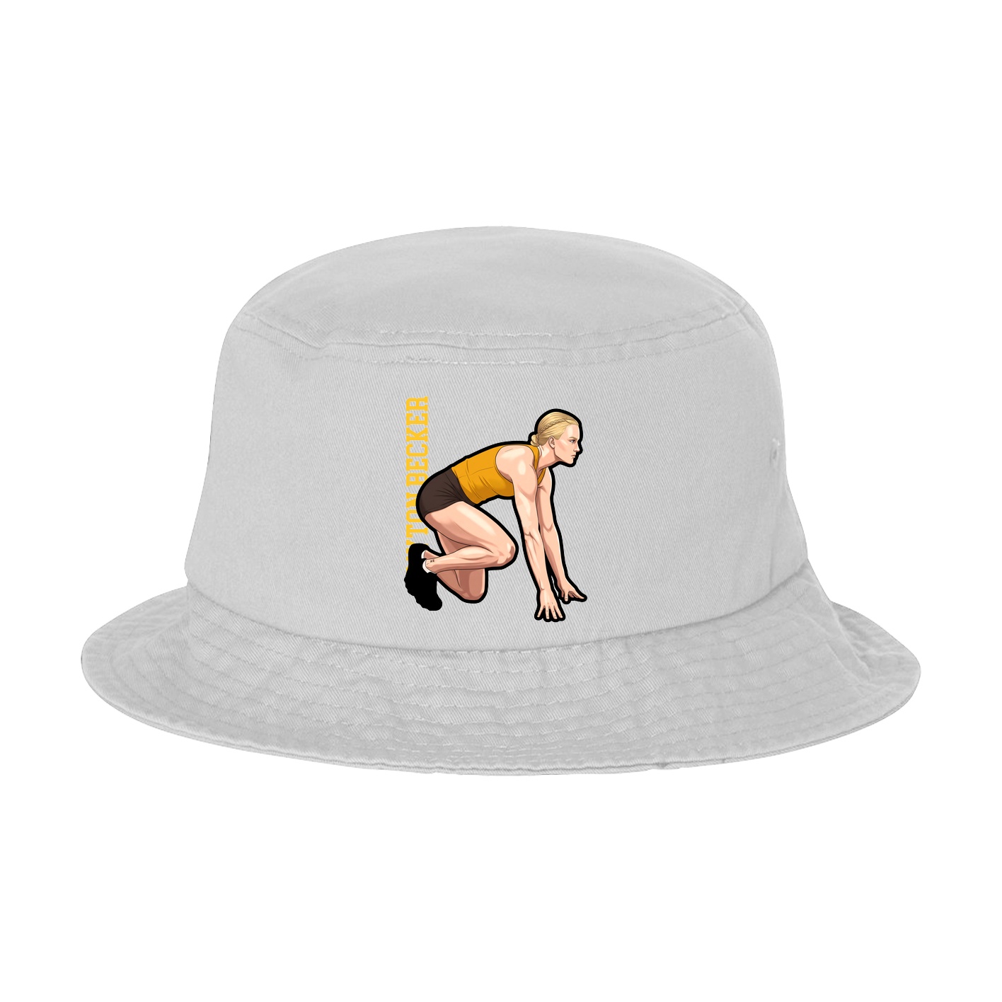 Bucket Cap — Name Vertical in White
