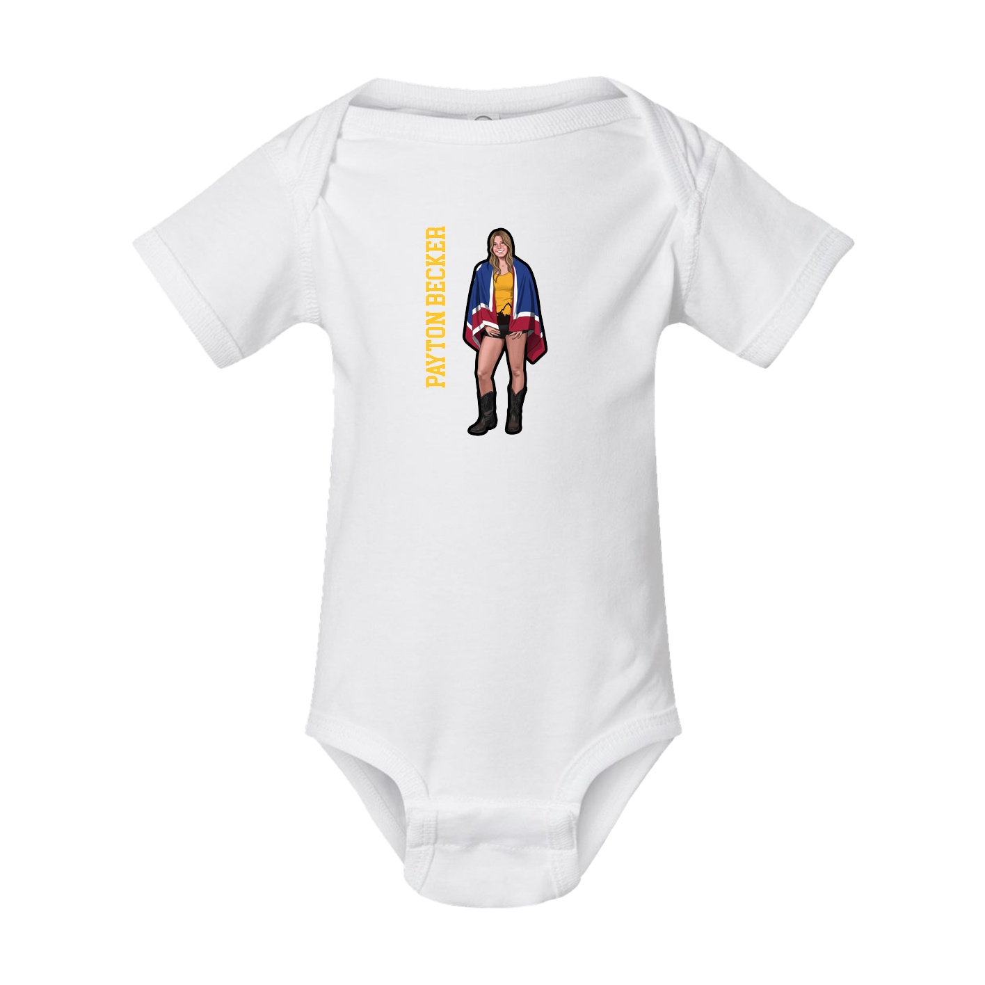 Baby Onesie — Name Vertical in White