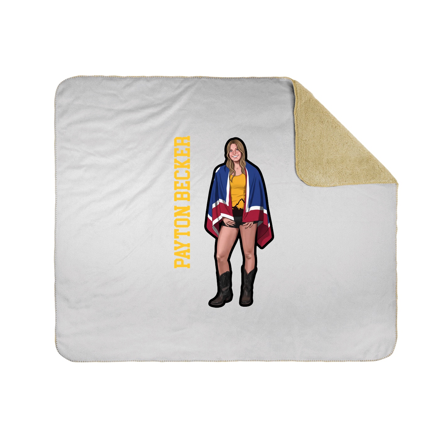 Throw Blanket — Name Vertical in White
