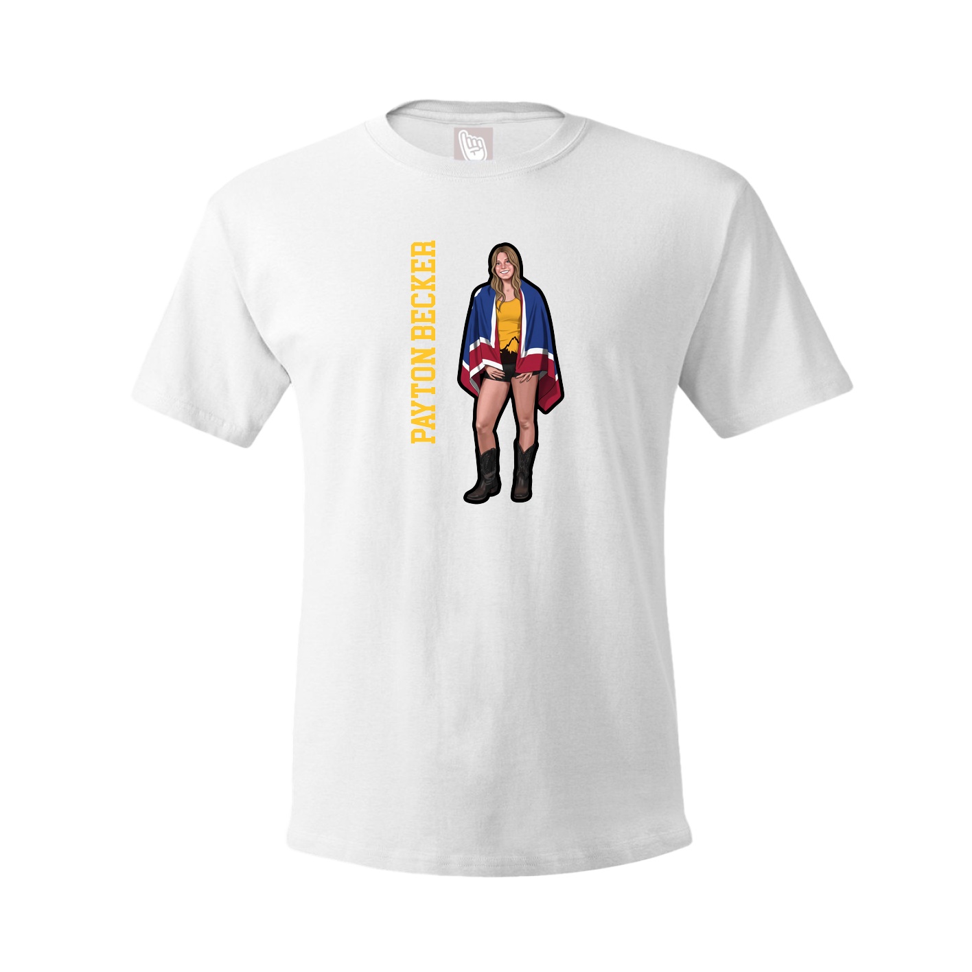 Youth Tee — Name Vertical in White