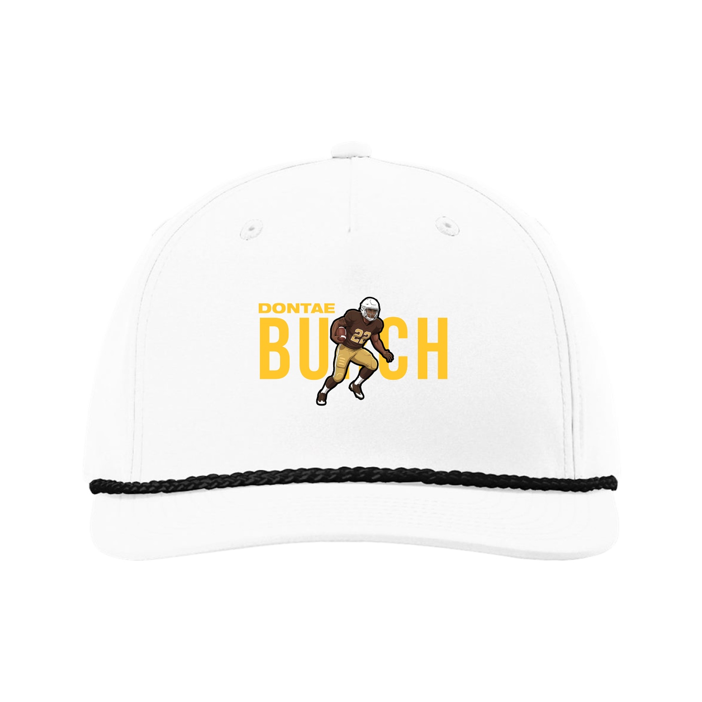 Five-Panel Classic Rope Cap — Player Name in White