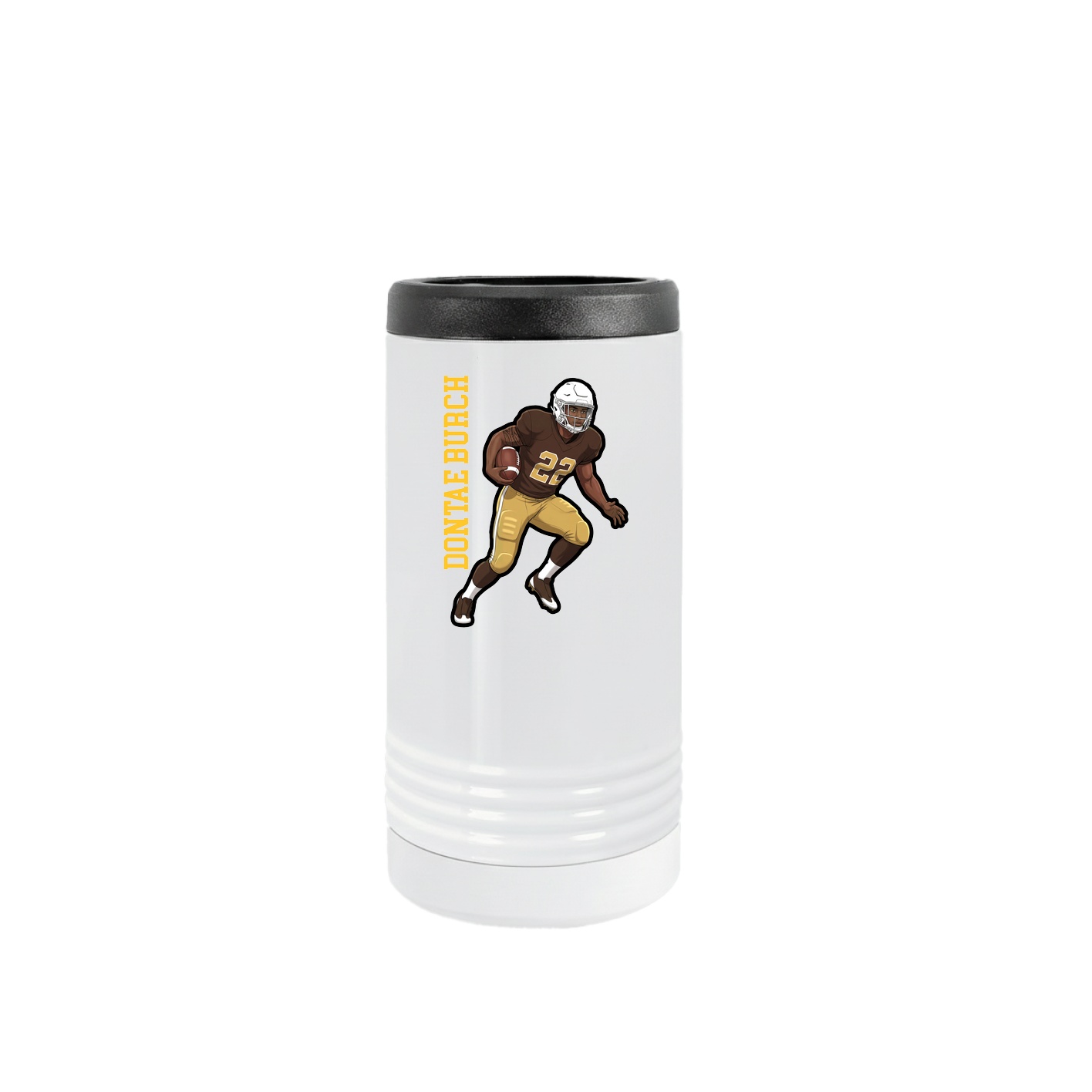 Slim Beverage Holder — Name Vertical in White