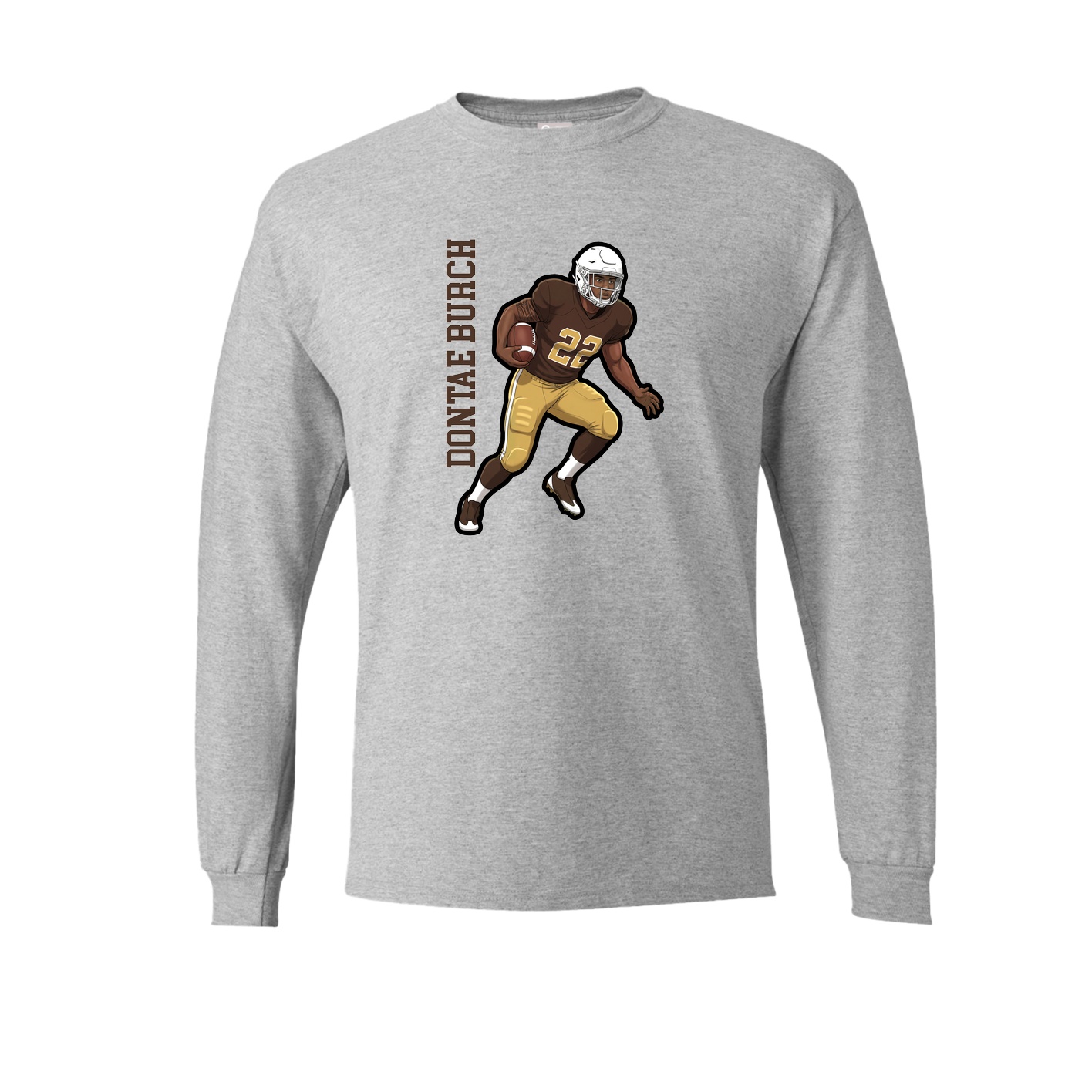 Long Sleeve Tee — Name Vertical in Grey