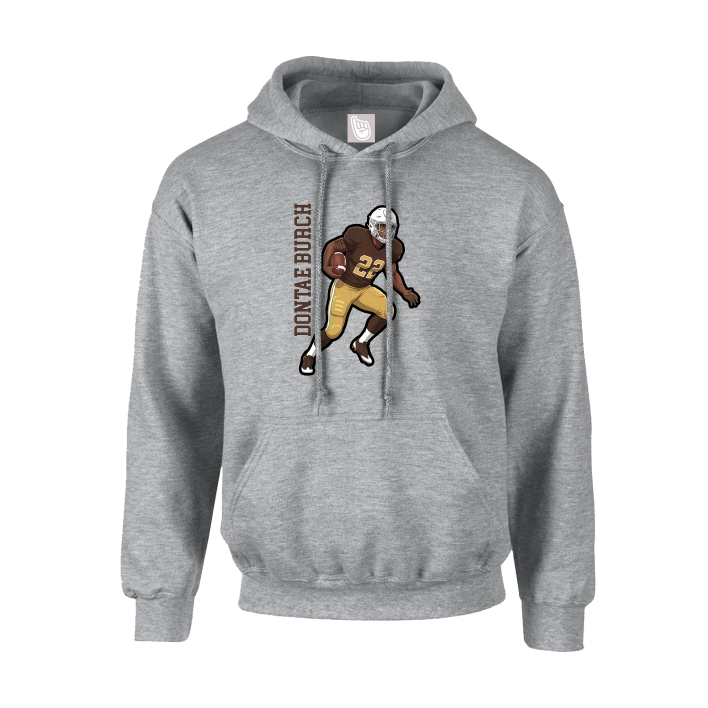 Youth Hoodie — Name Vertical in Grey