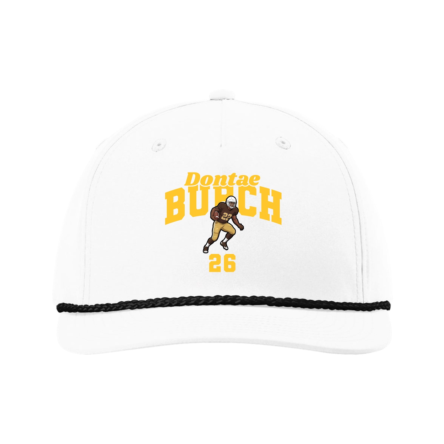 Five-Panel Classic Rope Cap — Signature Arch in White
