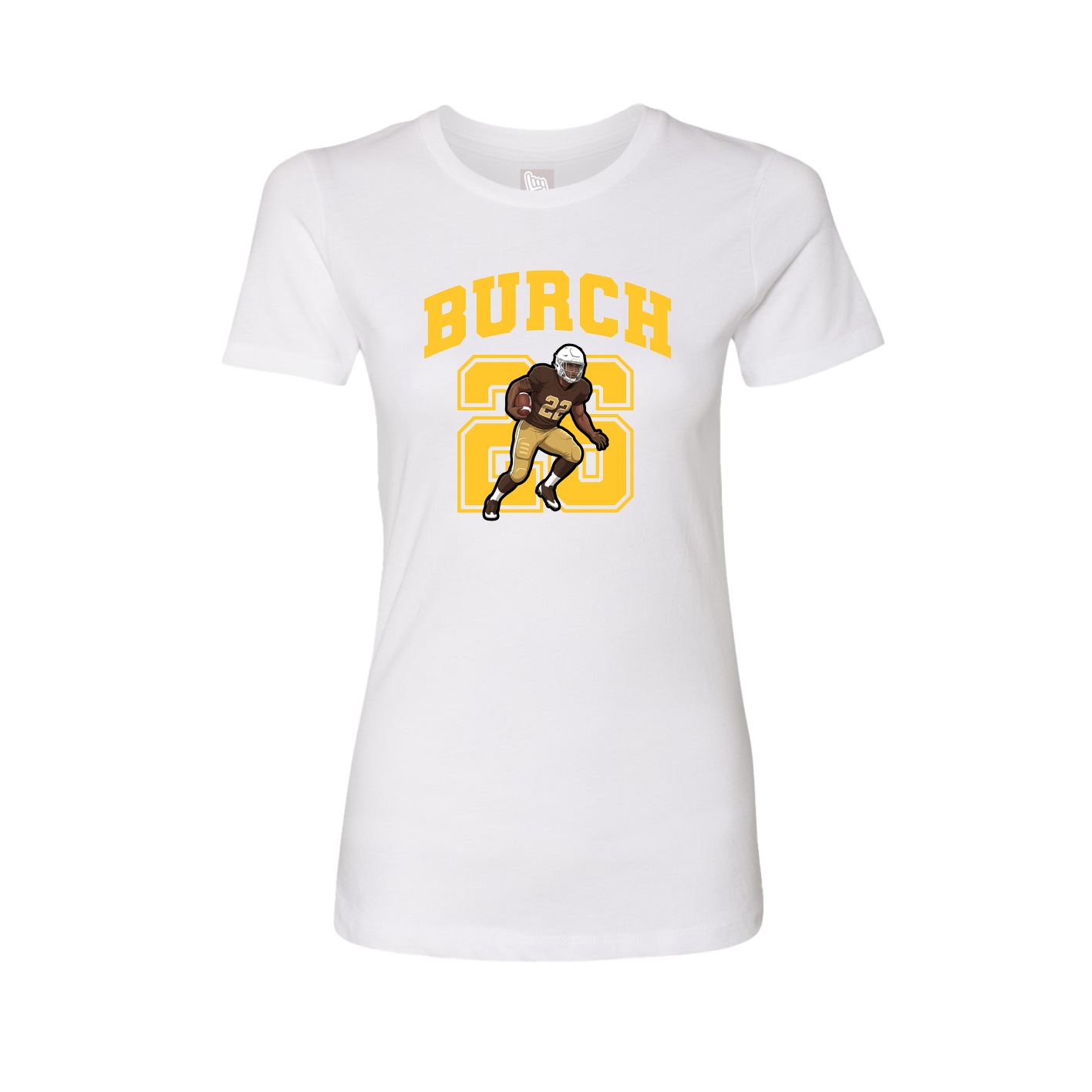 Fitted Women's Tee — Number in White