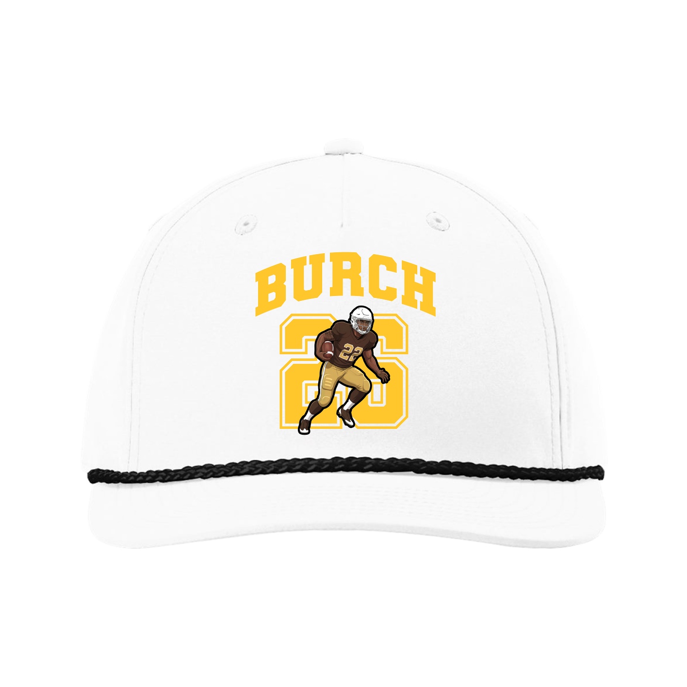 Five-Panel Classic Rope Cap — Number in White