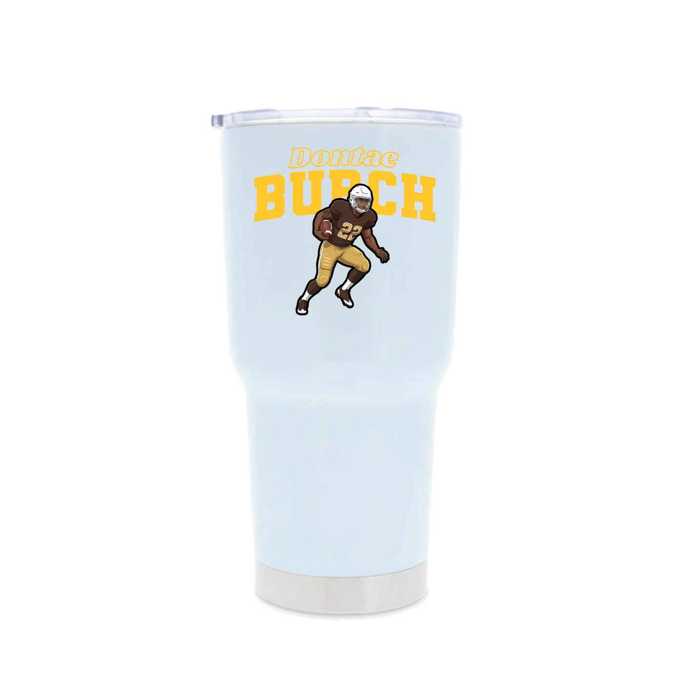 30oz Stainless Steel Tumbler — Name Arch in White