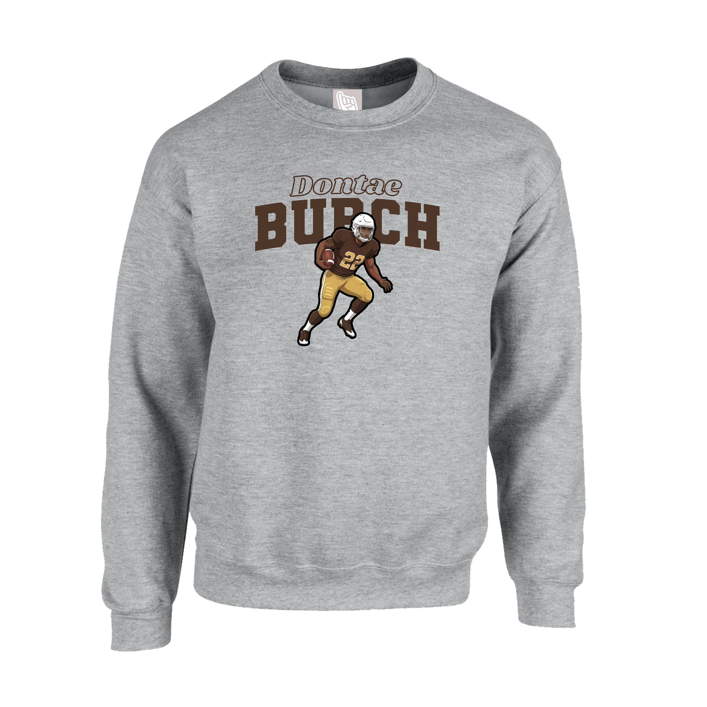 Fleece Crew — Name Arch in Grey