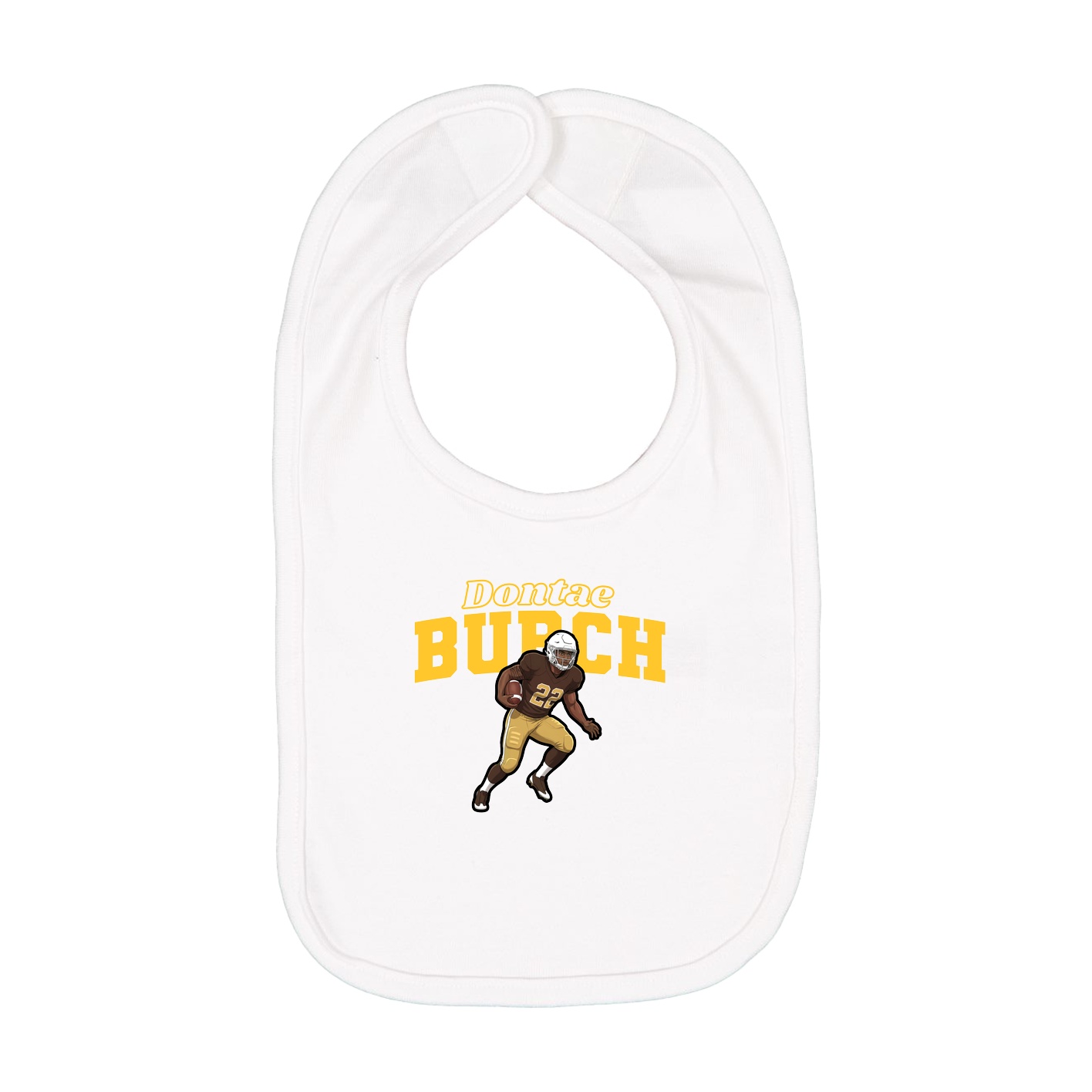 Infant Bib — Name Arch in White