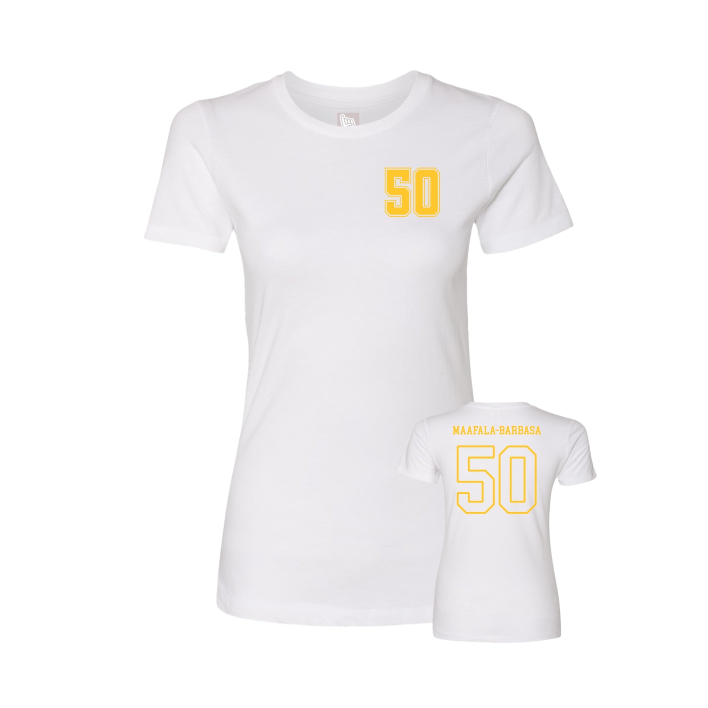 Fitted Women's Tee — Chest Back in White