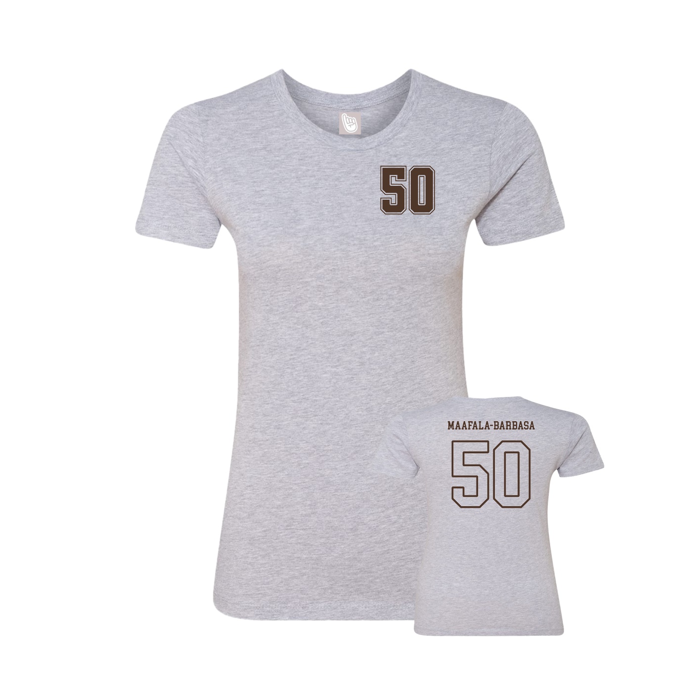 Fitted Women's Tee — Chest Back in Grey