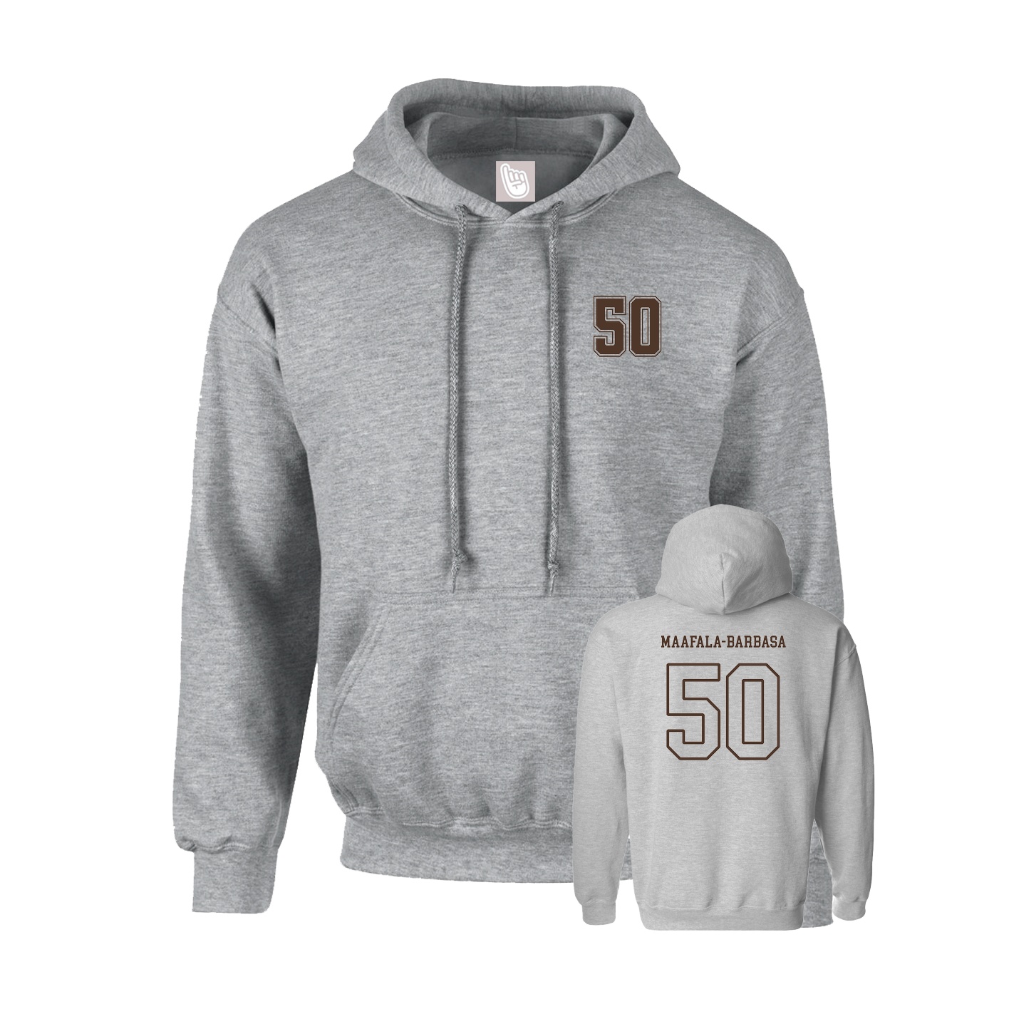 Hoodie — Chest Back in Grey