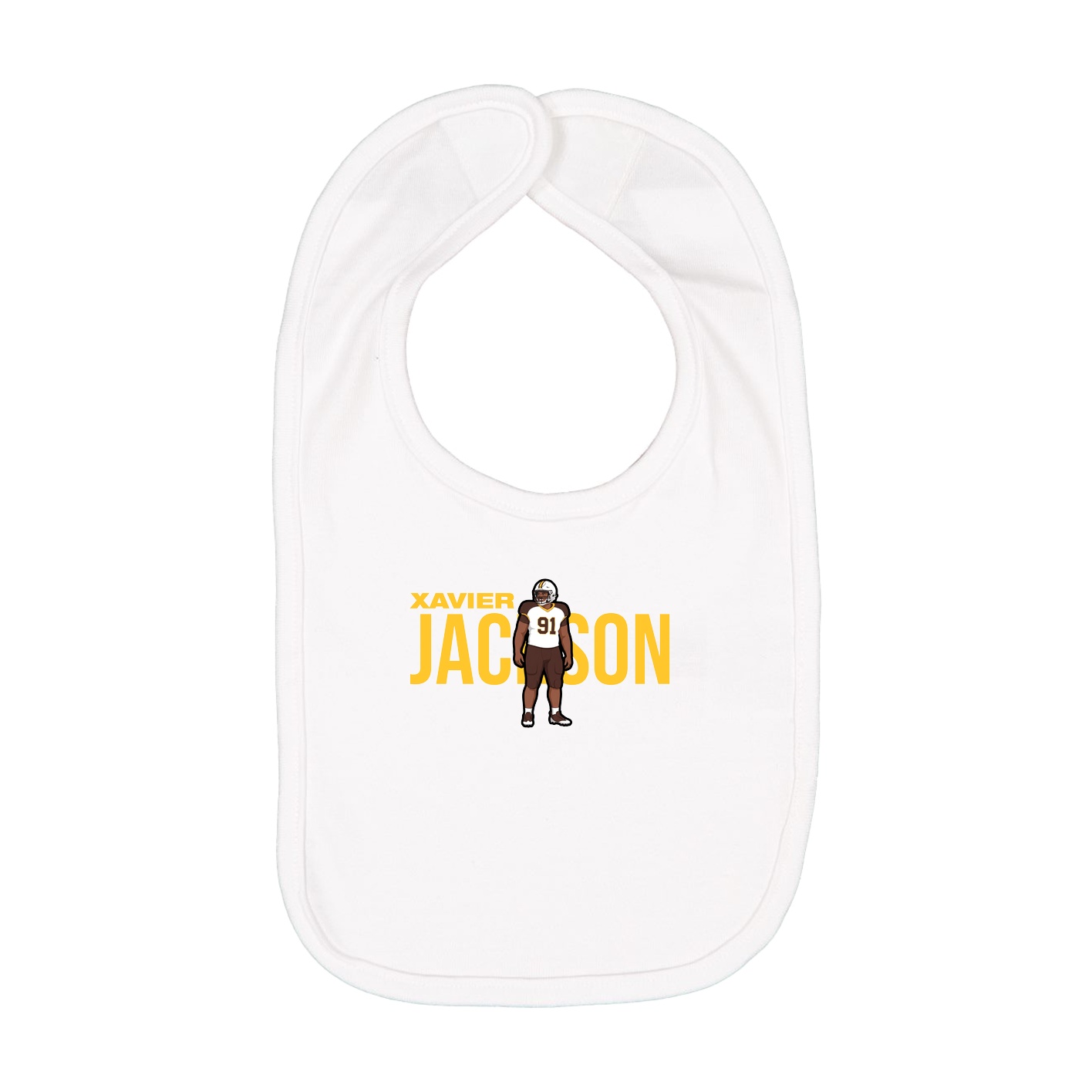 Infant Bib — Player Name in White