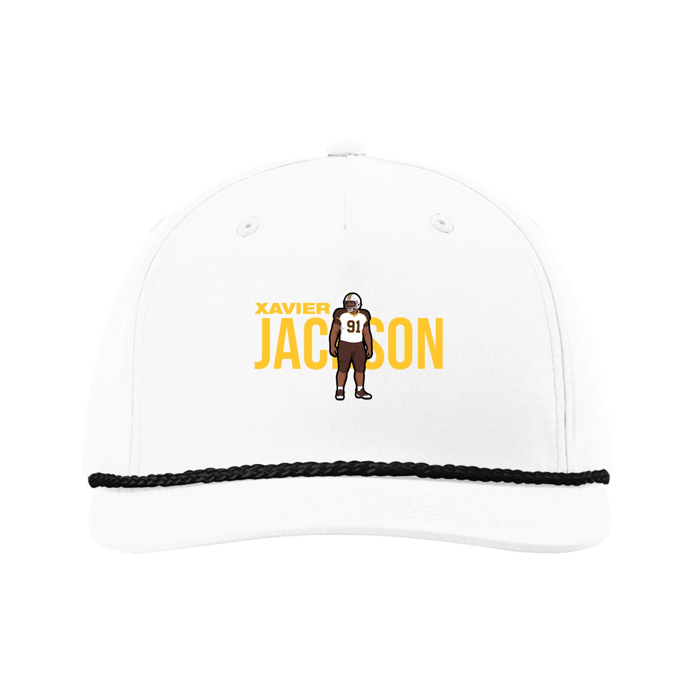 Five-Panel Classic Rope Cap — Player Name in White