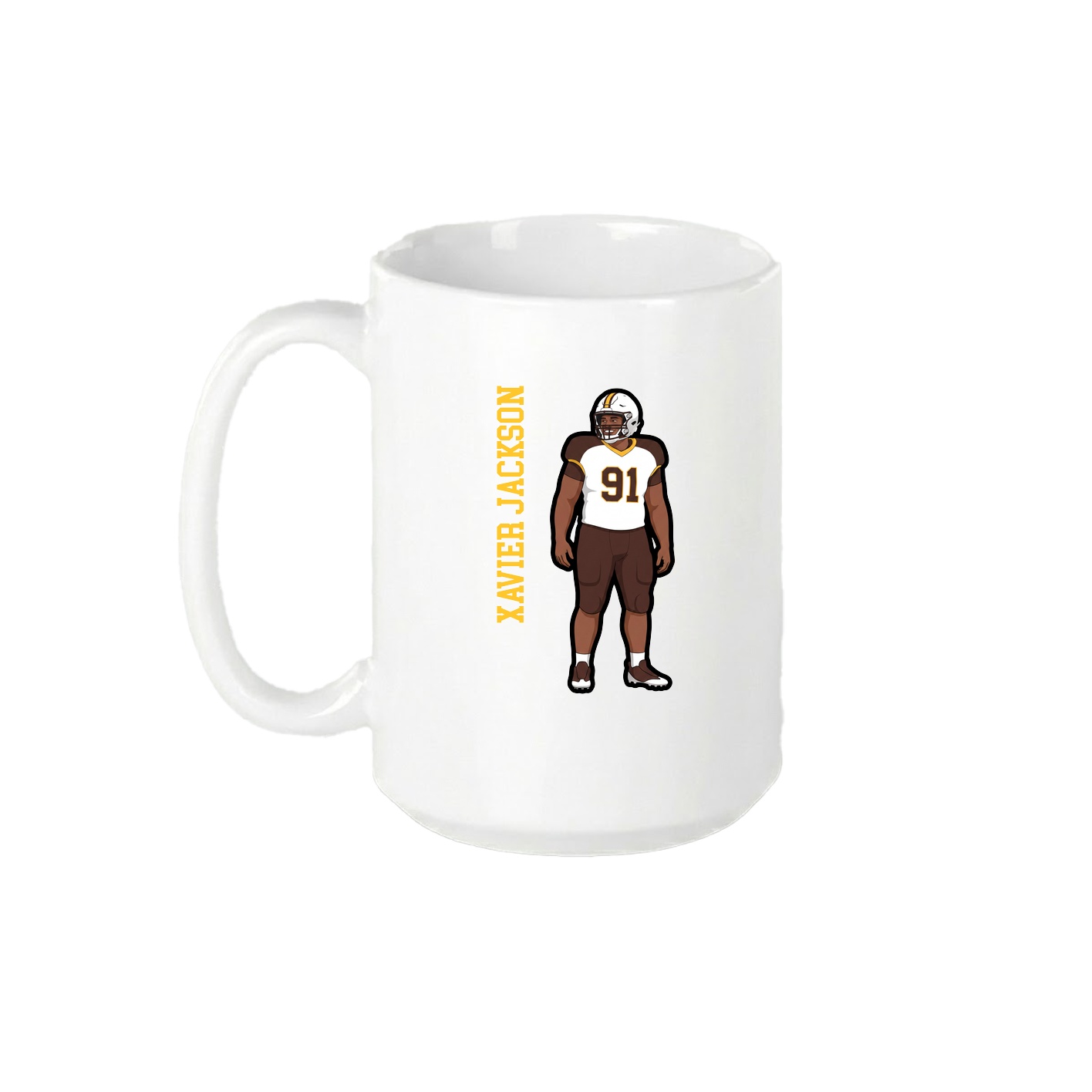 15oz Coffee Mug — Name Vertical in White