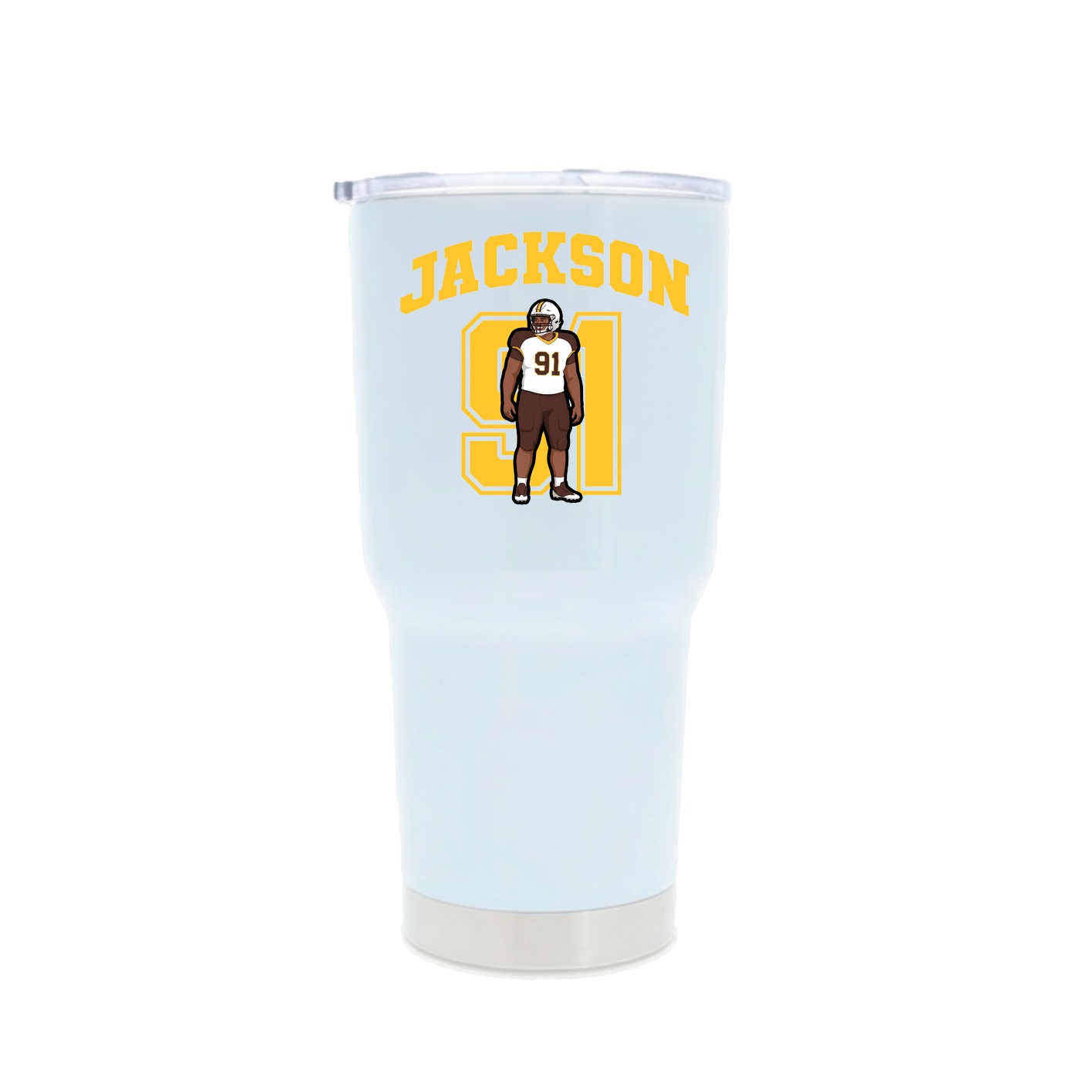 30oz Stainless Steel Tumbler — Number in White