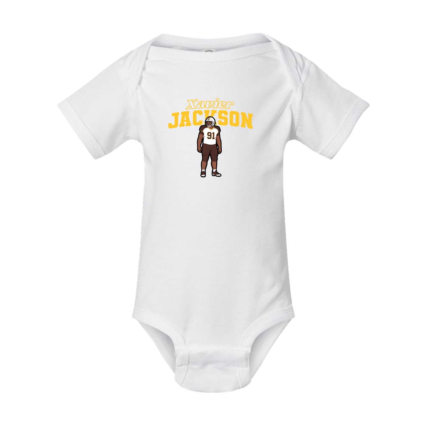 Baby Onesie — Name Arch in White