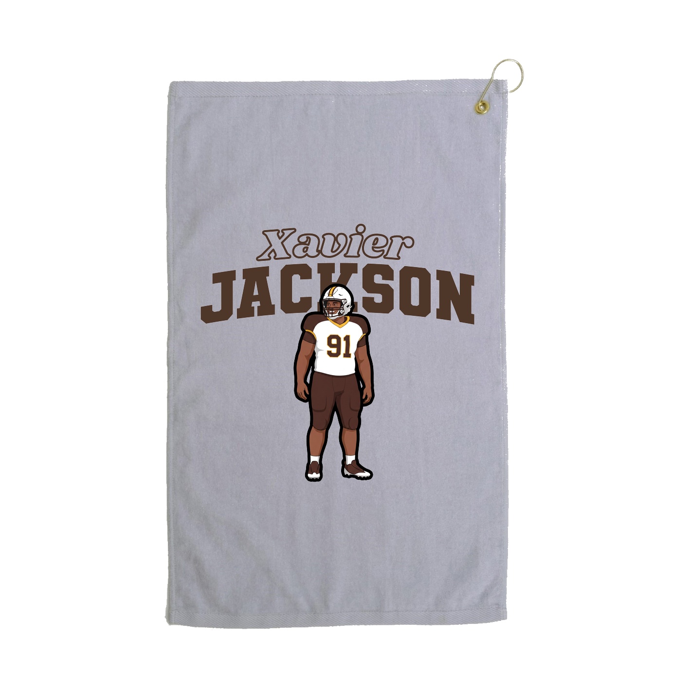 Golf Towel — Name Arch in Grey