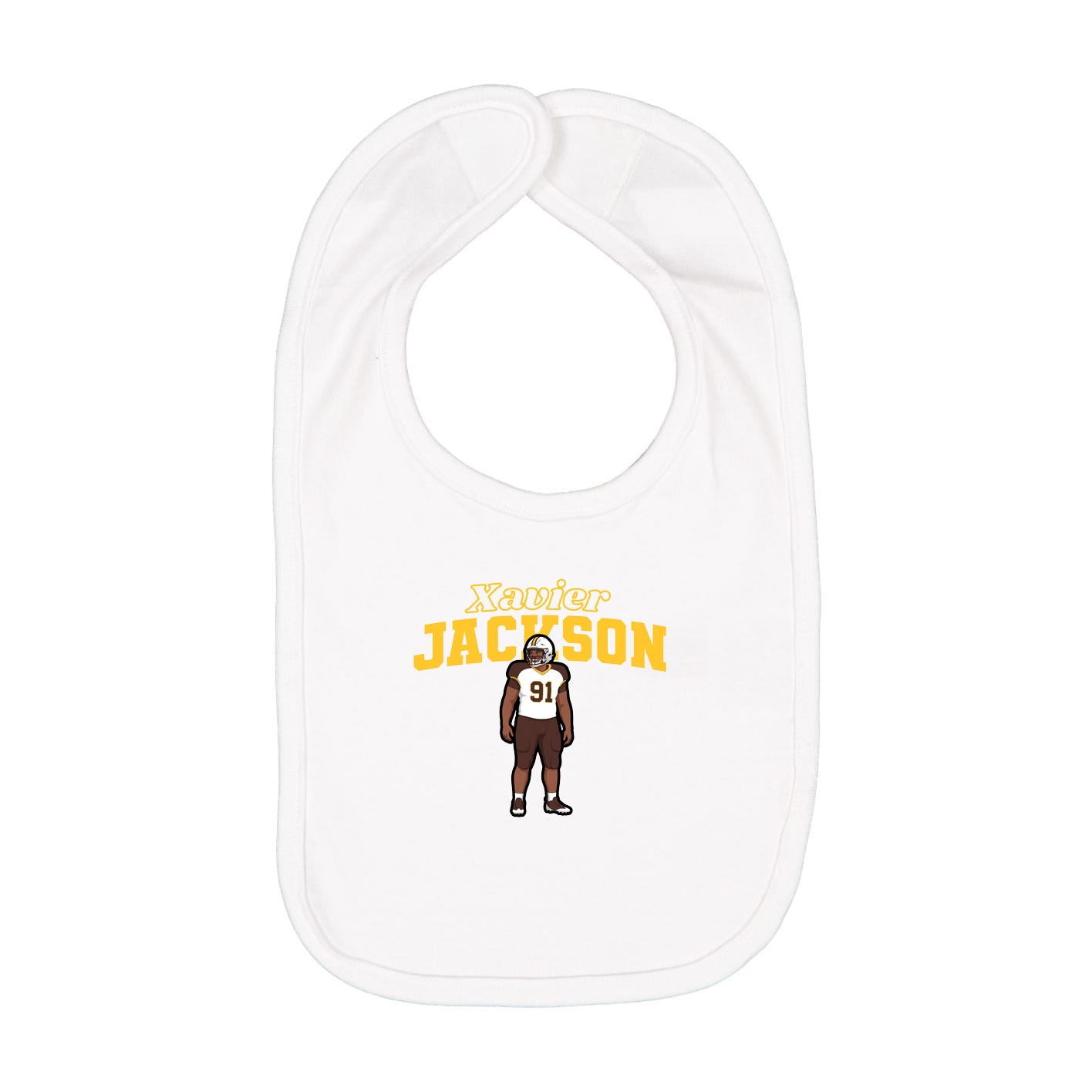 Infant Bib — Name Arch in White