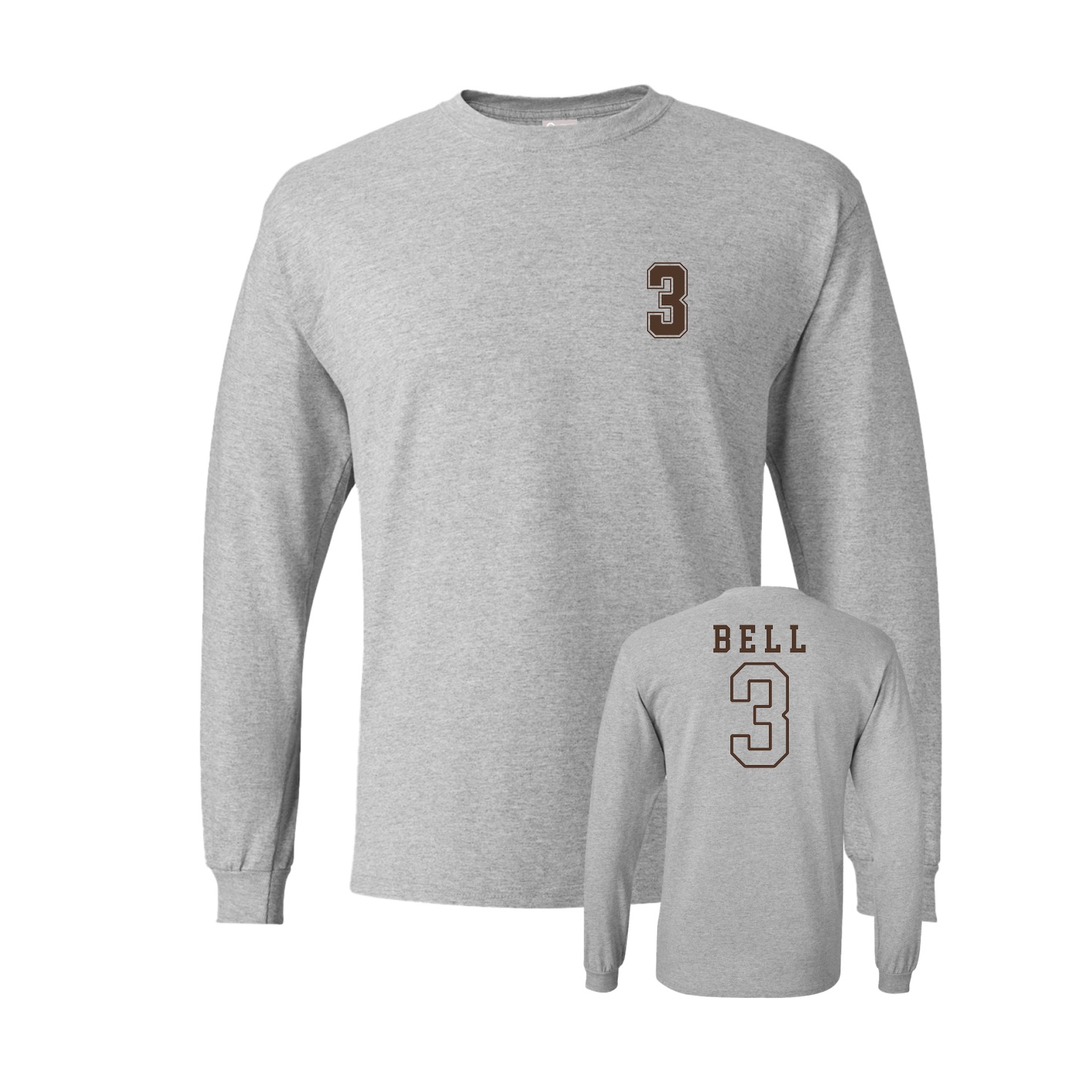Long Sleeve Tee — Chest Back in Grey