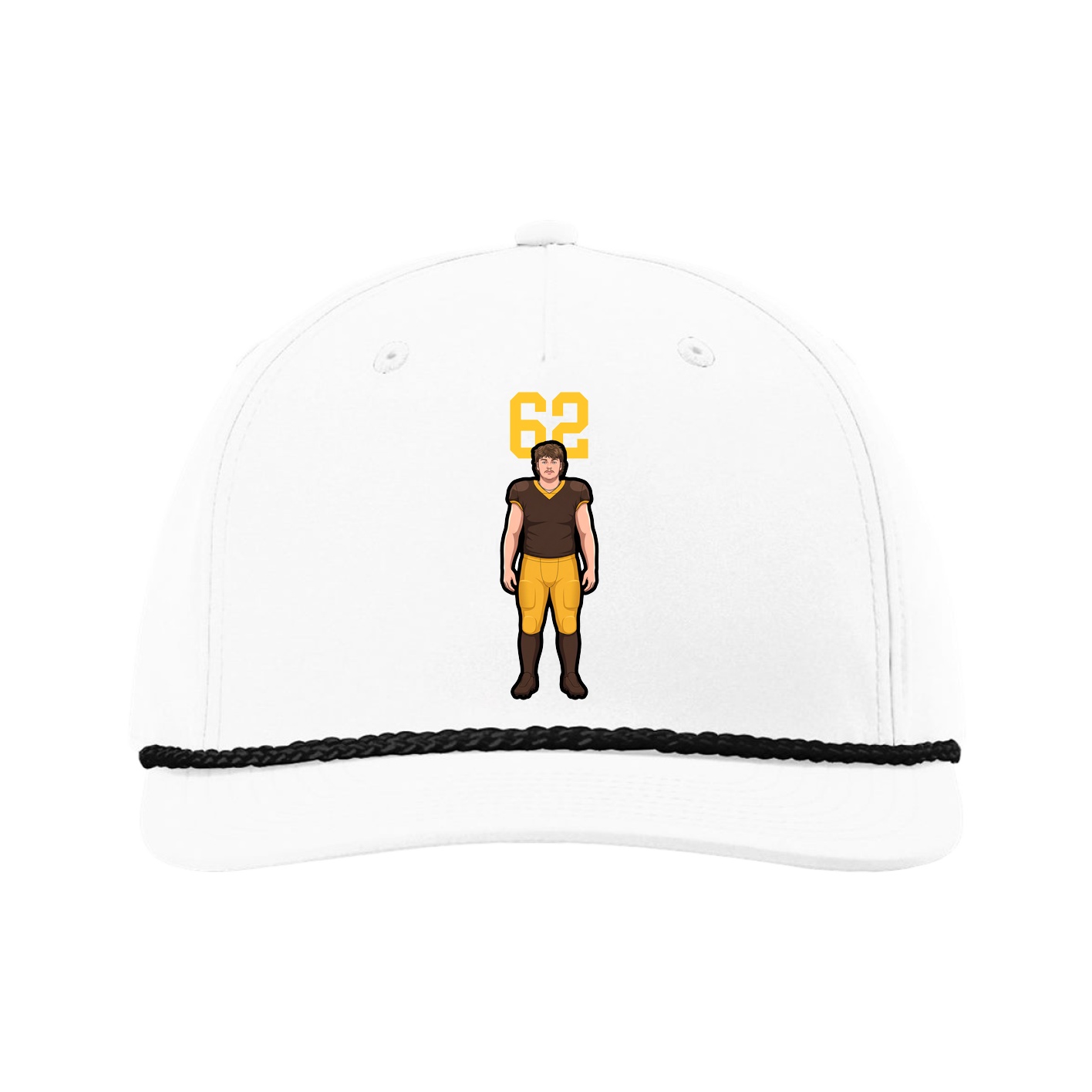 Five-Panel Classic Rope Cap — Number Top in White