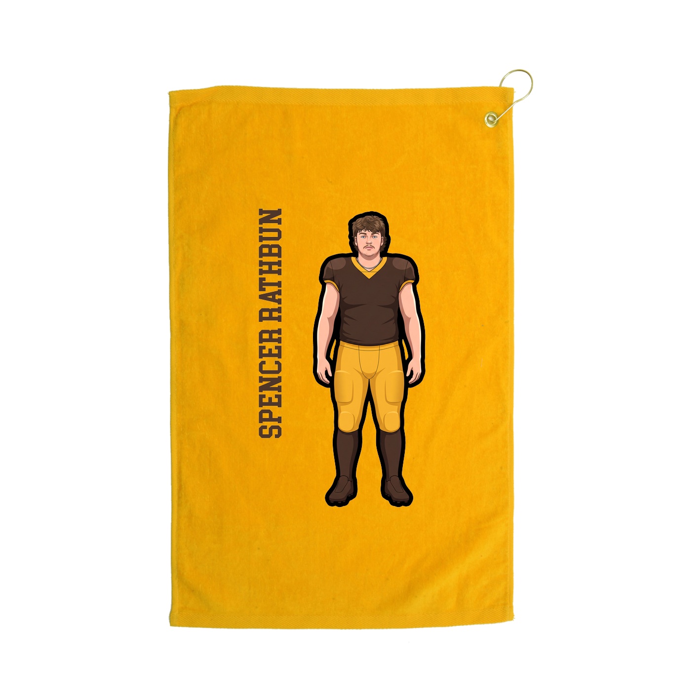 Golf Towel — Name Vertical in Gold