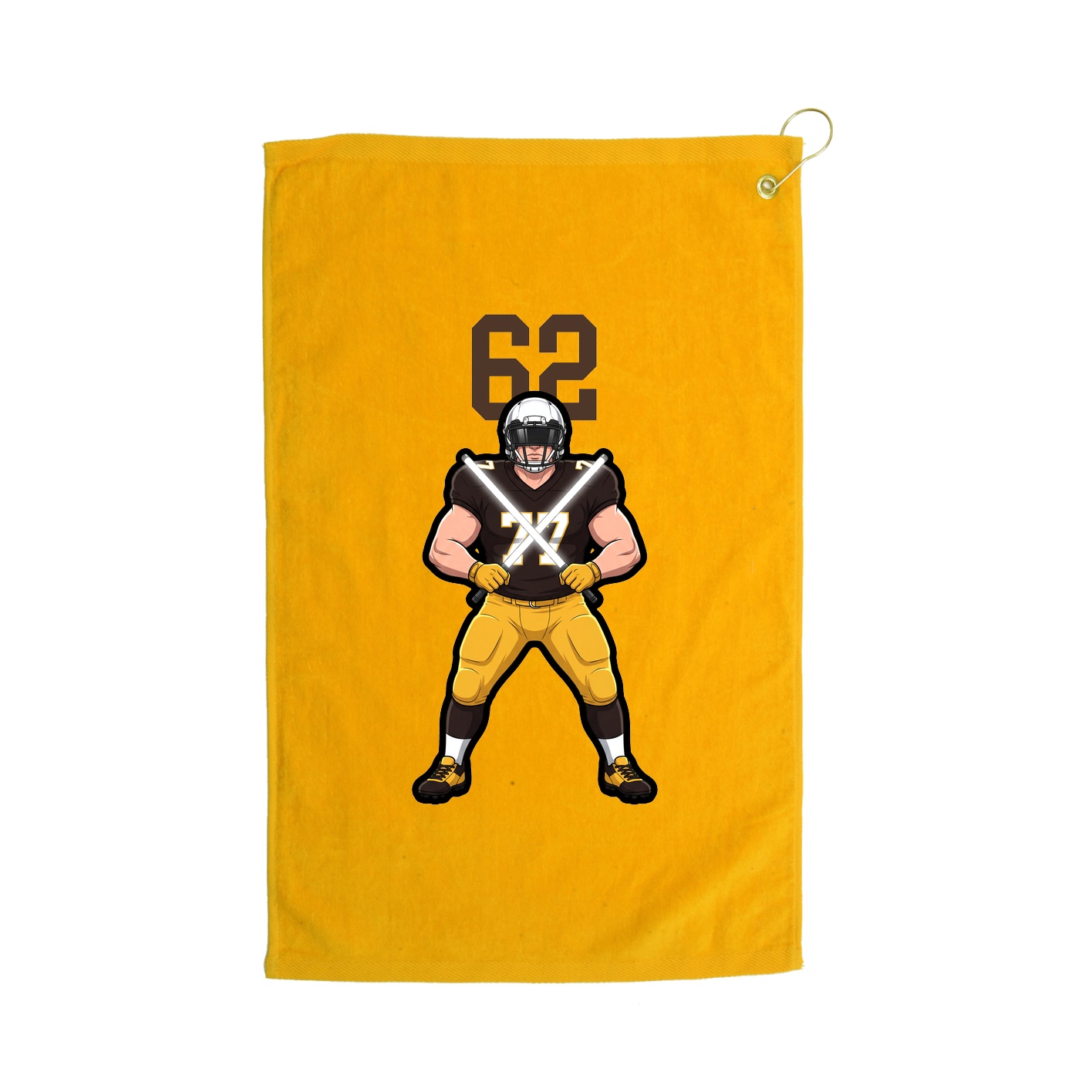 Golf Towel — Number Top in Gold