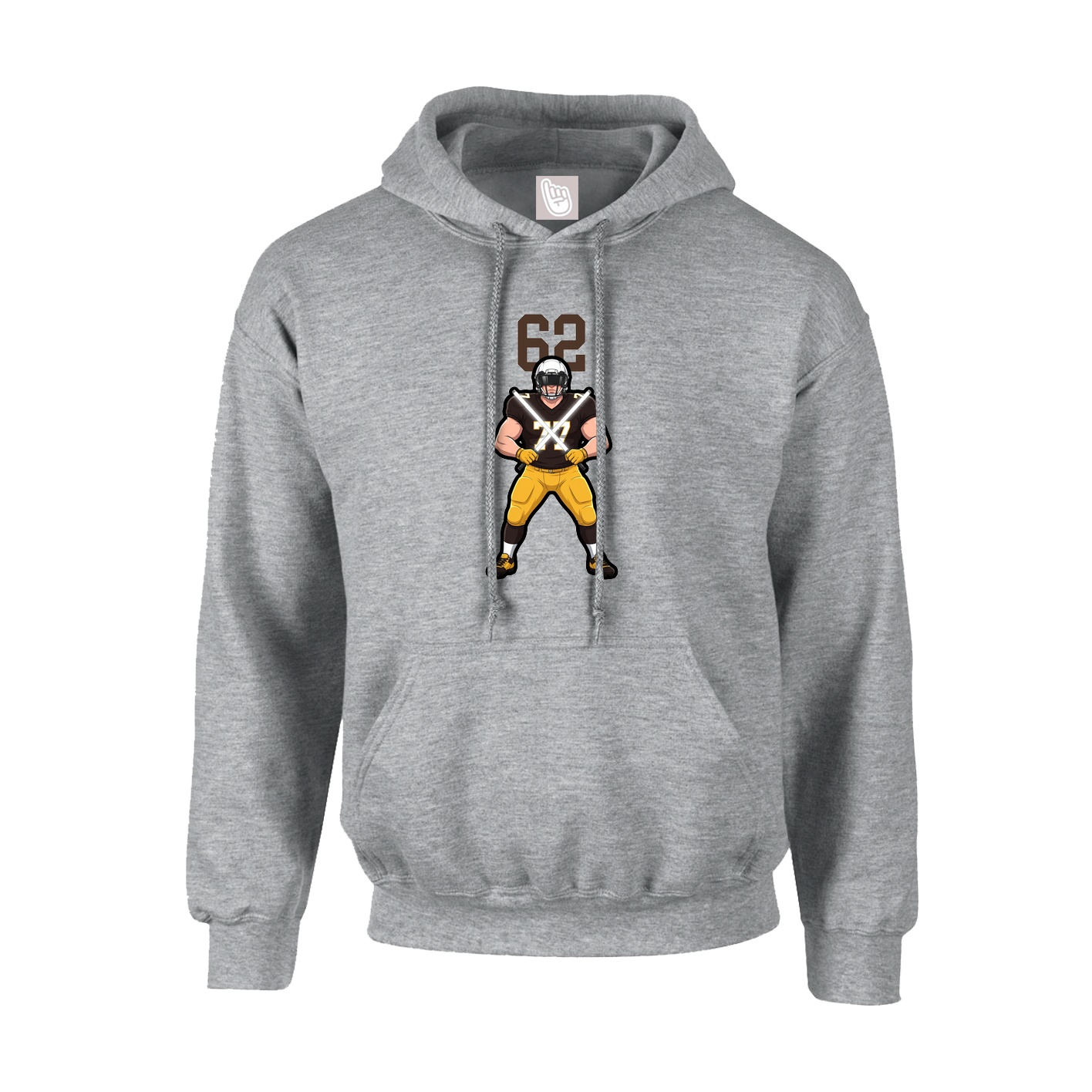Hoodie — Number Top in Grey