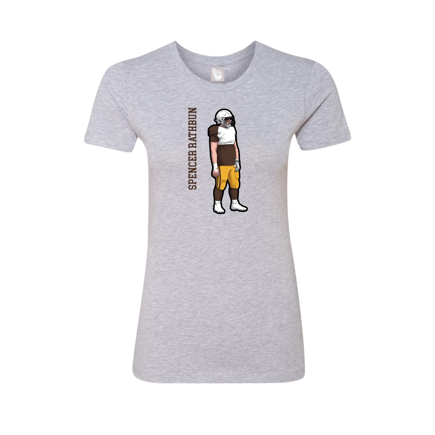 Fitted Women's Tee — Name Vertical in Grey