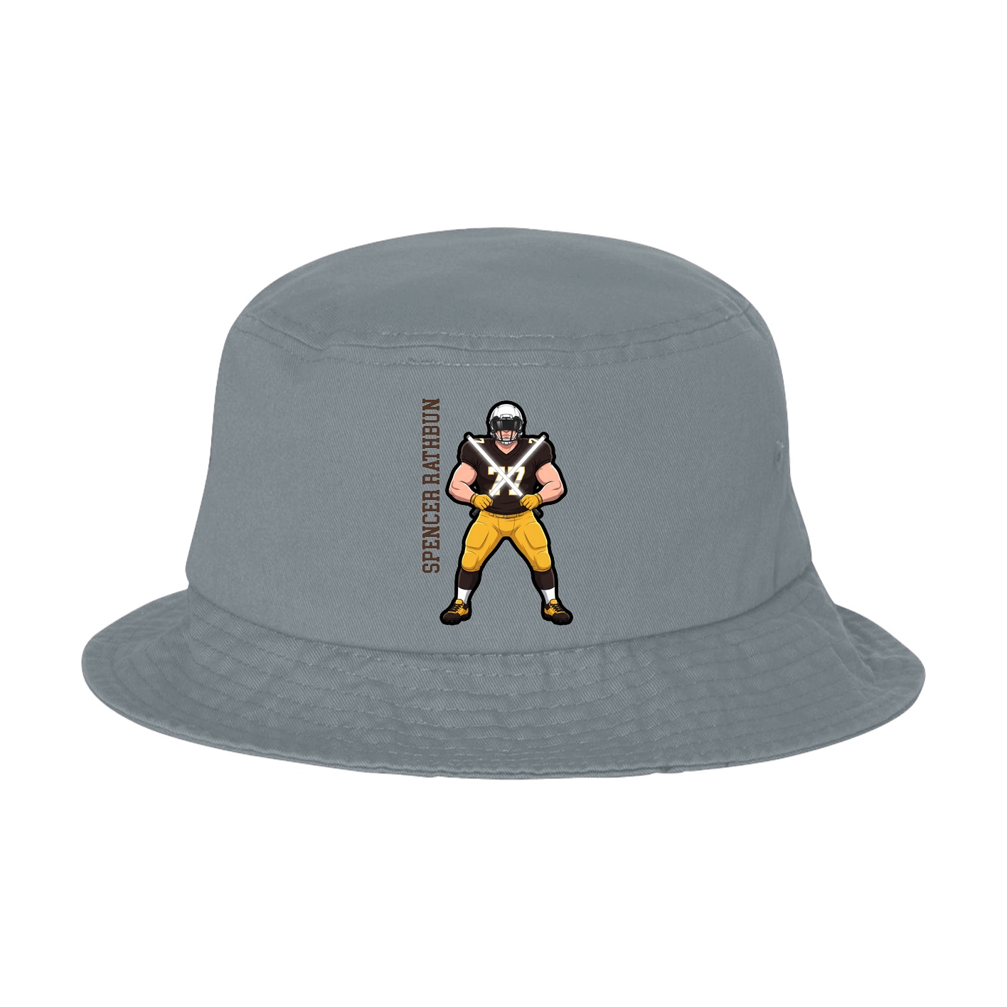 Bucket Cap — Name Vertical in Grey