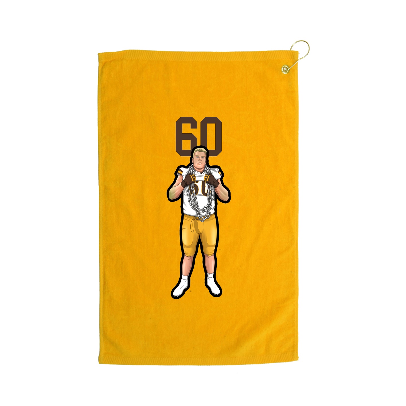 Golf Towel — Number Top in Gold